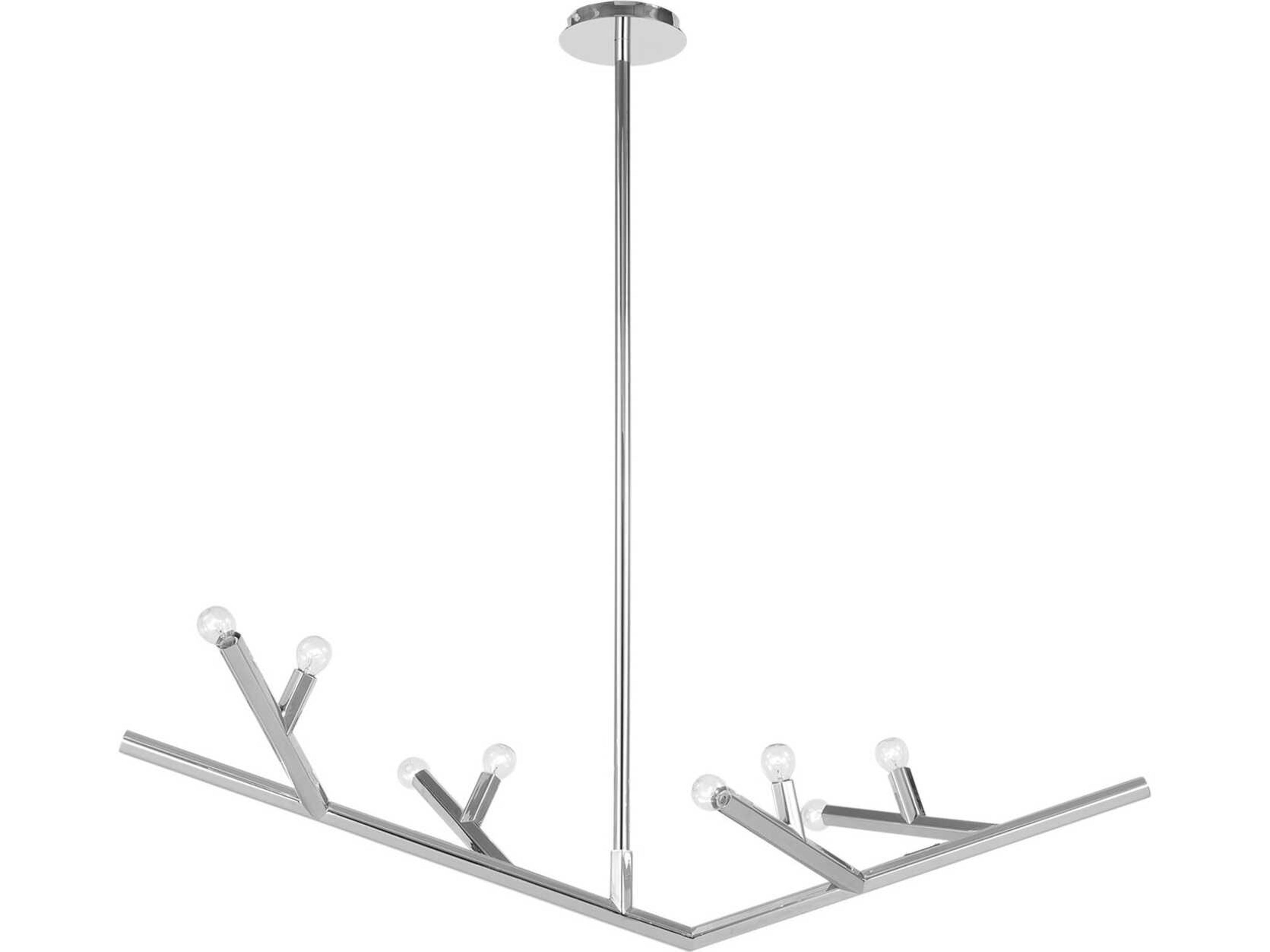 Avenue Lighting The Oaks 8-Light Polished Nickel Linear Island Pendant