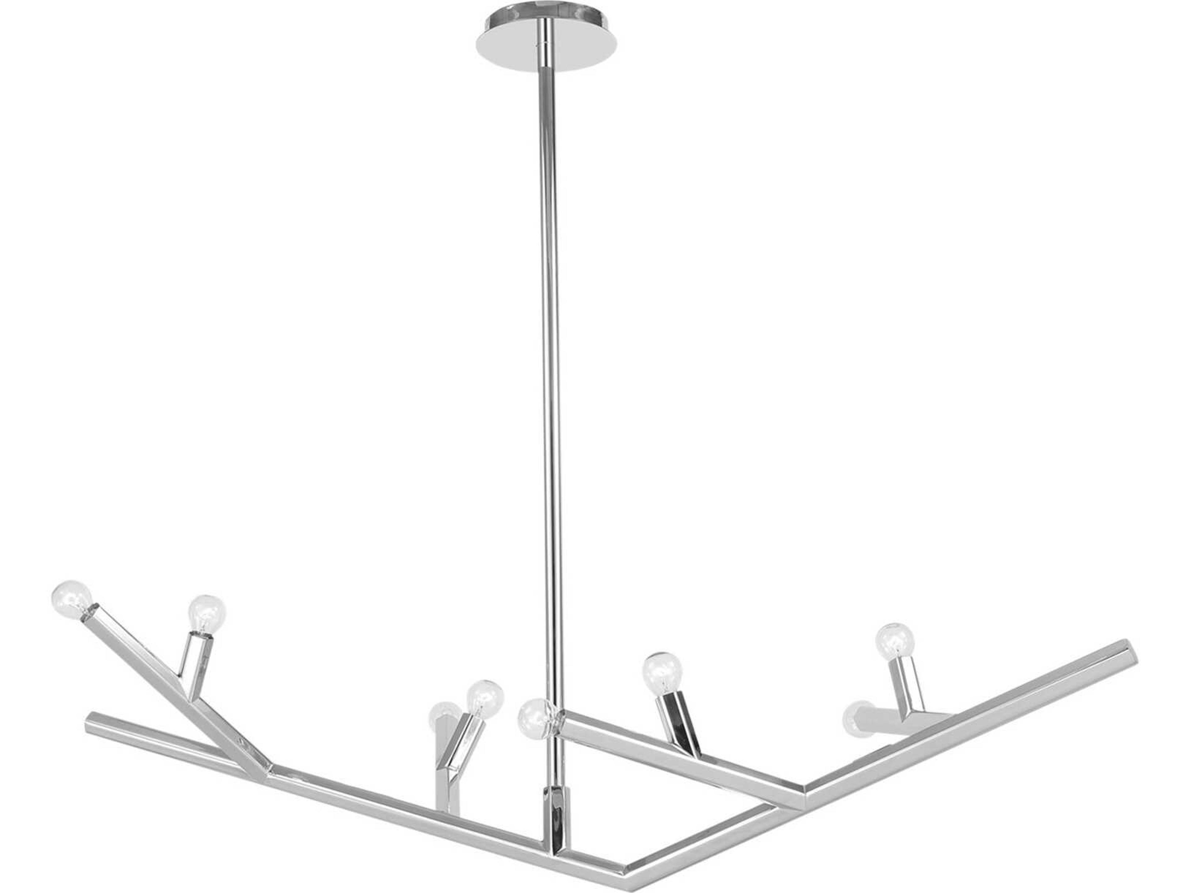 Avenue Lighting The Oaks 8-Light Polished Nickel Linear Island Pendant