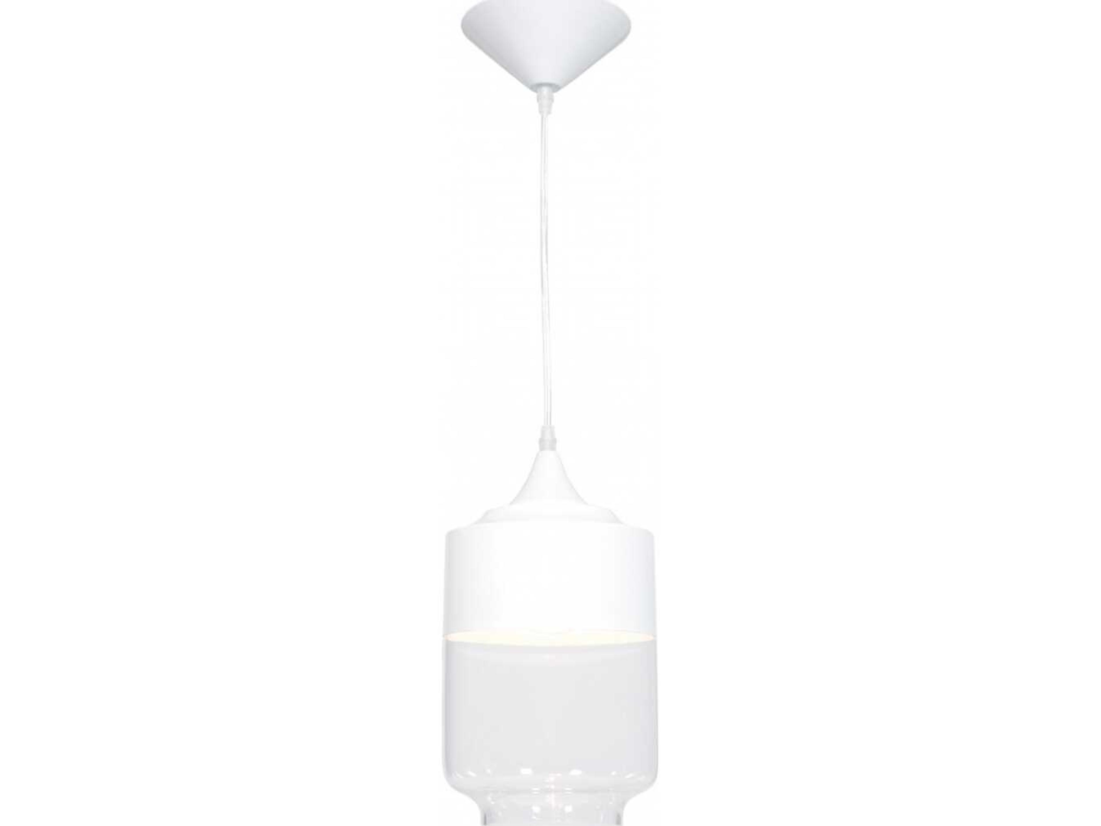 Avenue Lighting Robertson Blvd 1-Light White Cylinder Pendant