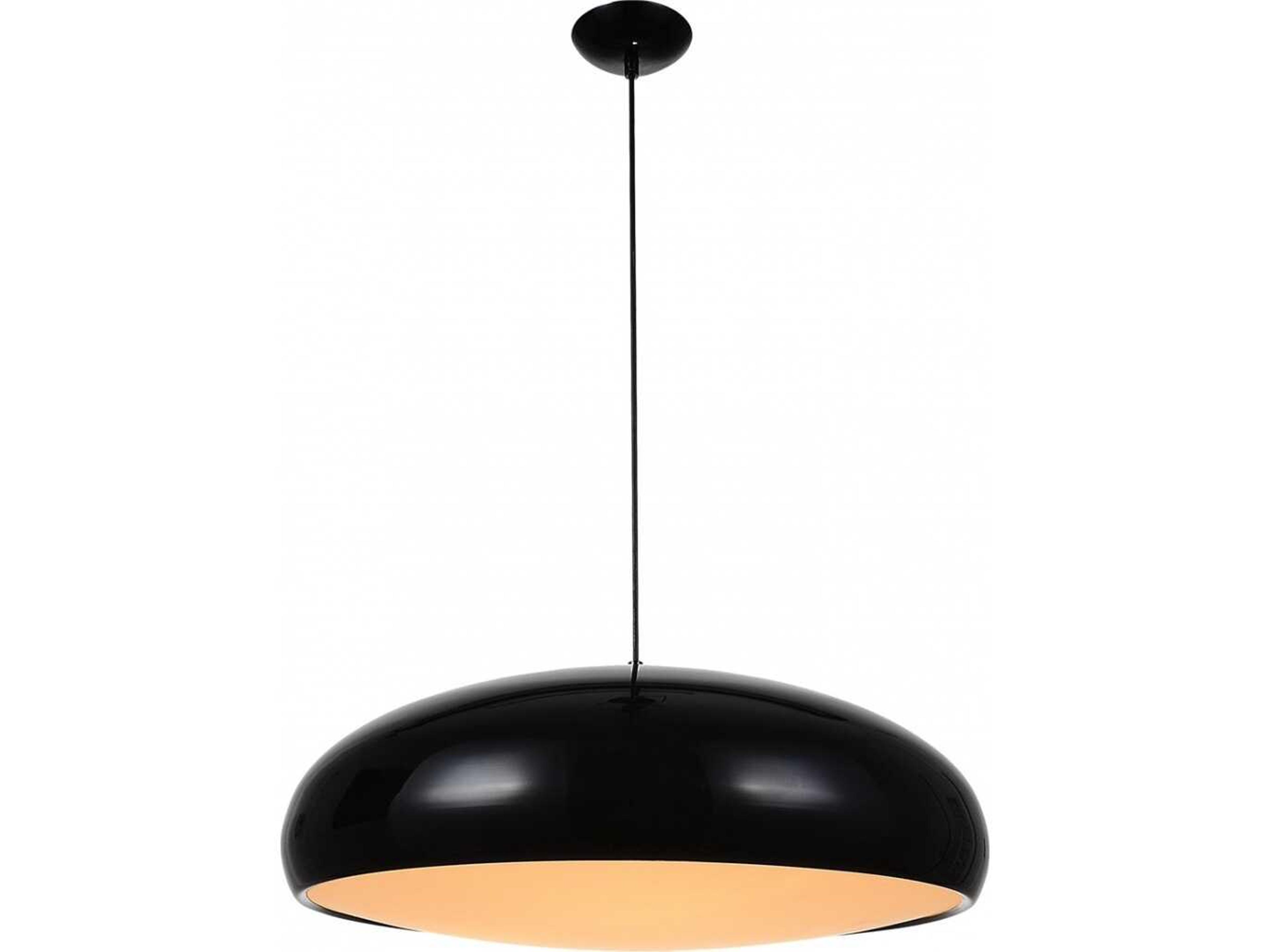 Doheny 3 Light Pendant Modern Black Dome