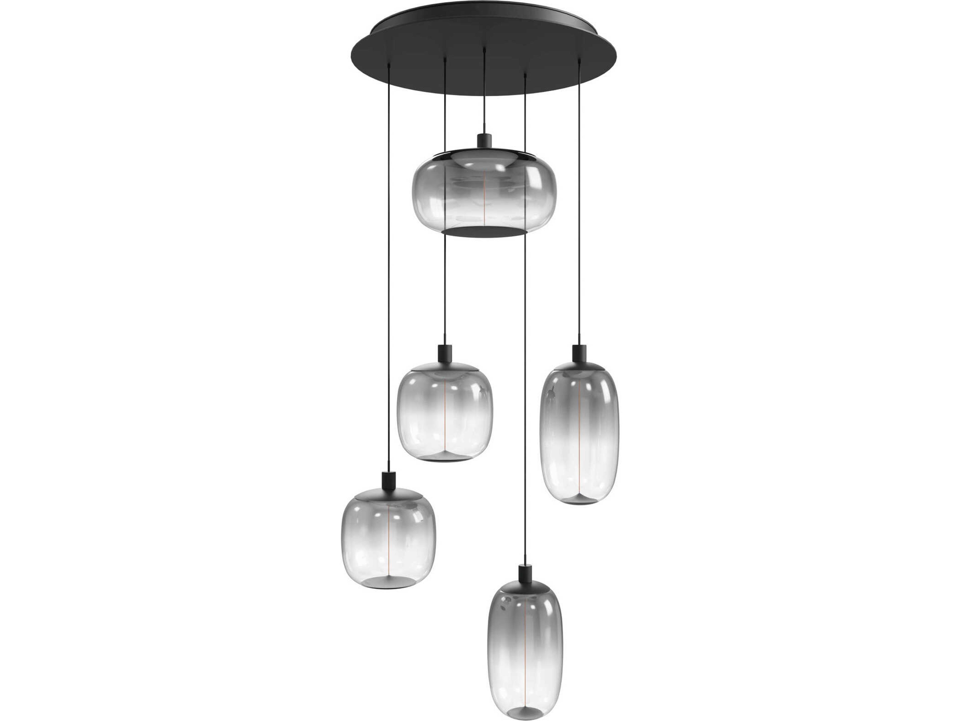 Monaco LED Multi-Light Pendant in Black