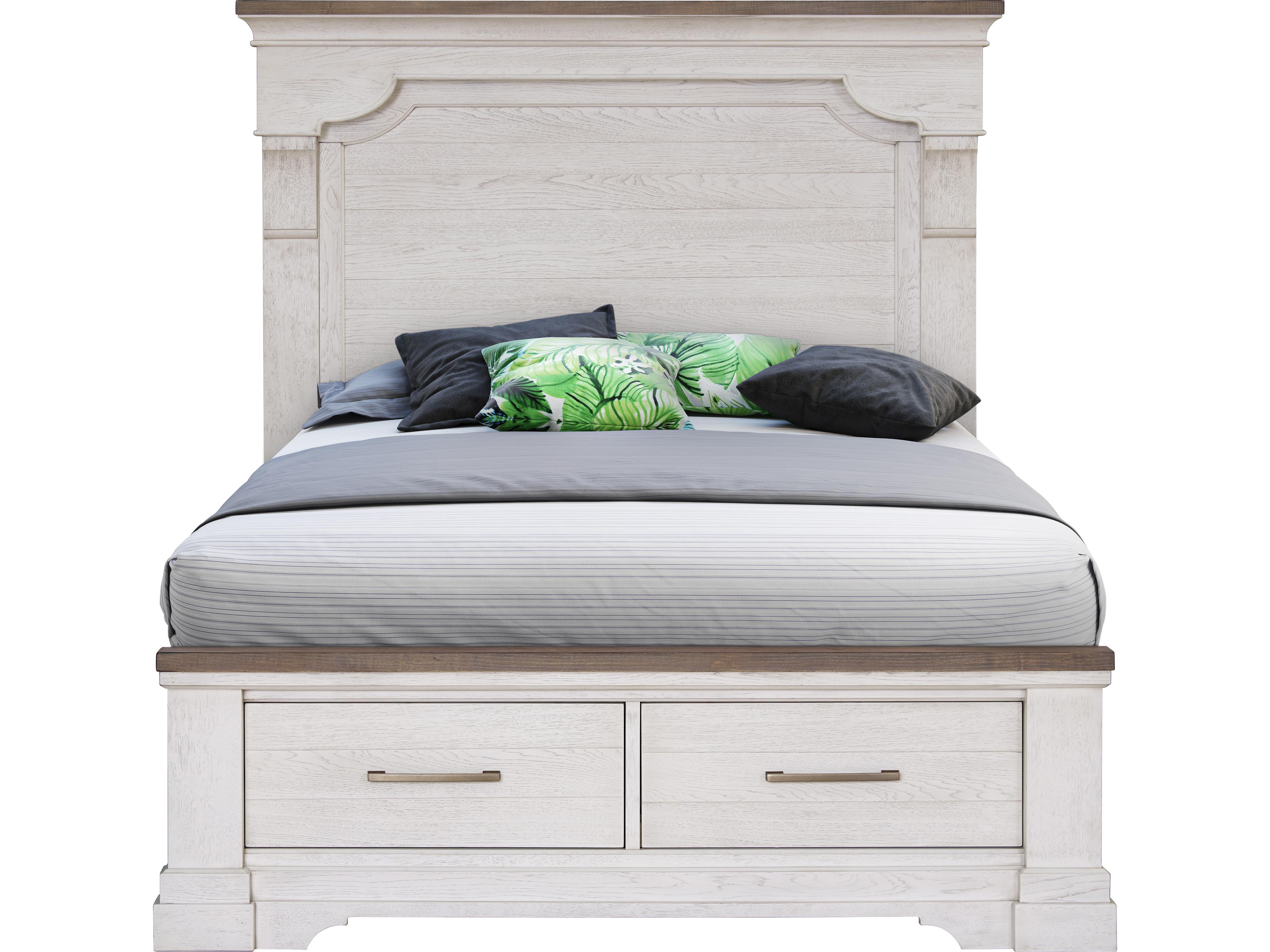 Avalon Furniture White Wood Queen Panel Bed