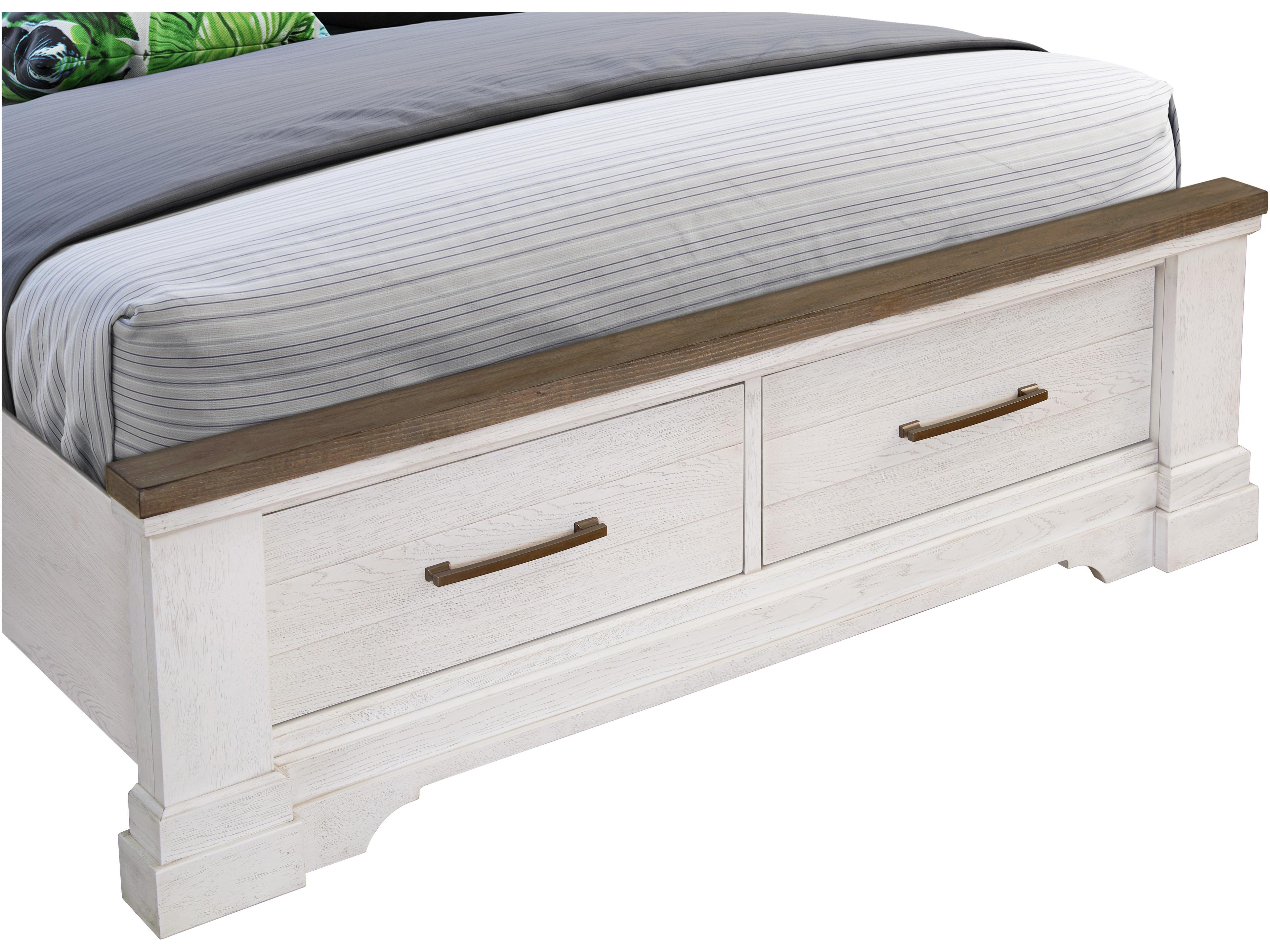 Avalon Furniture White Wood Queen Panel Bed