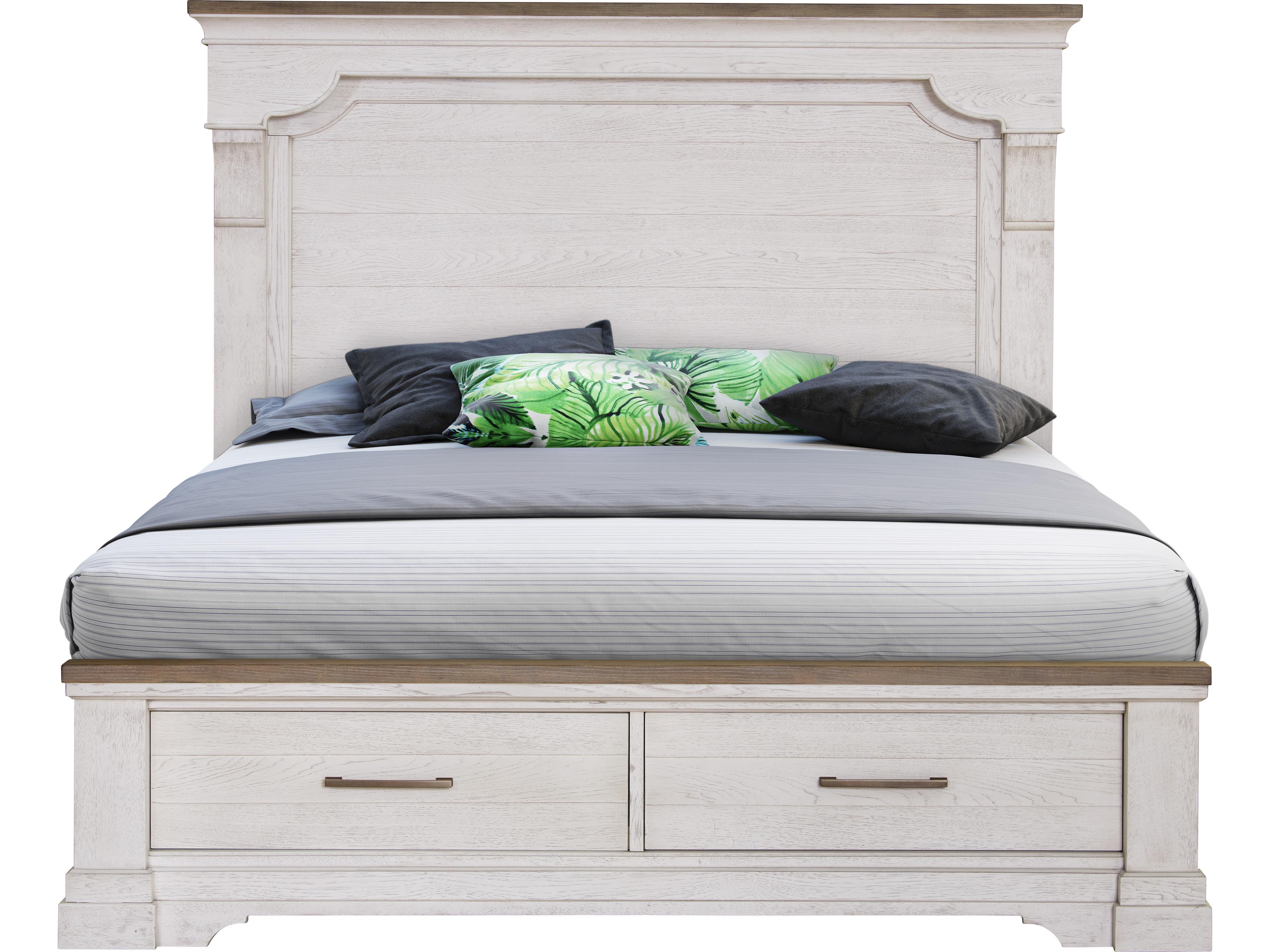Avalon Furniture White Wood King Panel Bed