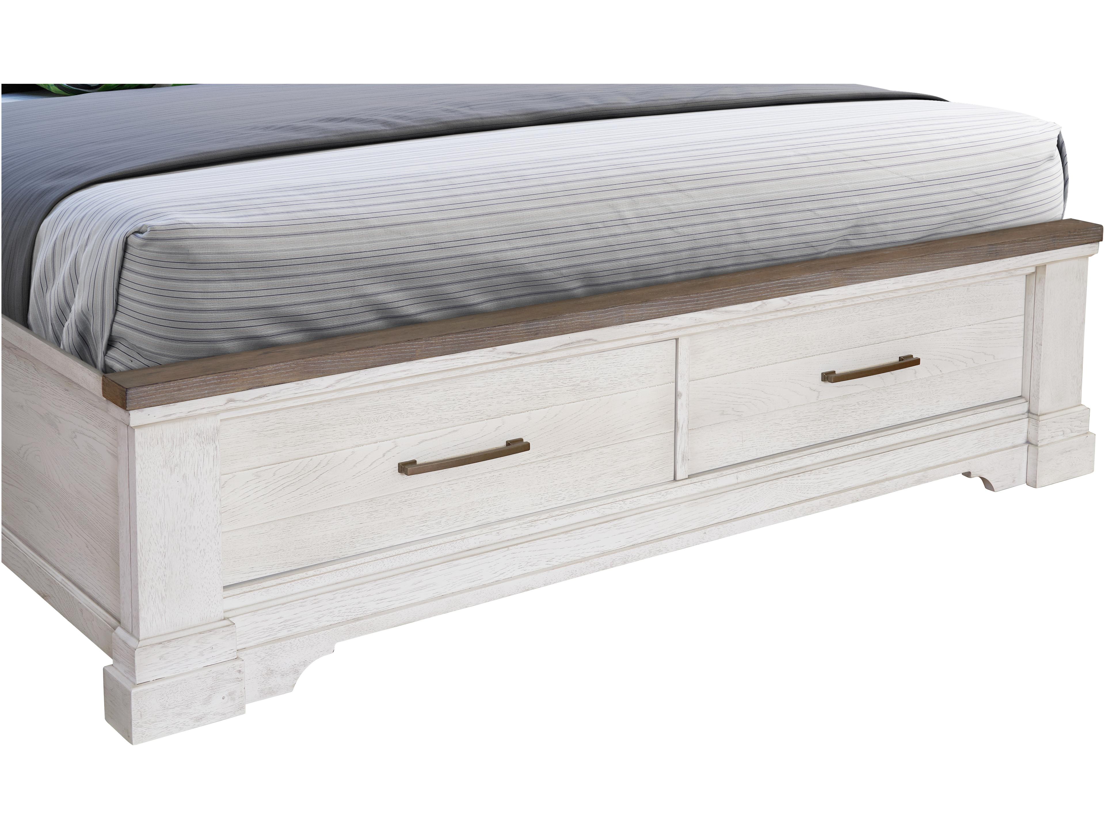 Avalon Furniture White Wood King Panel Bed