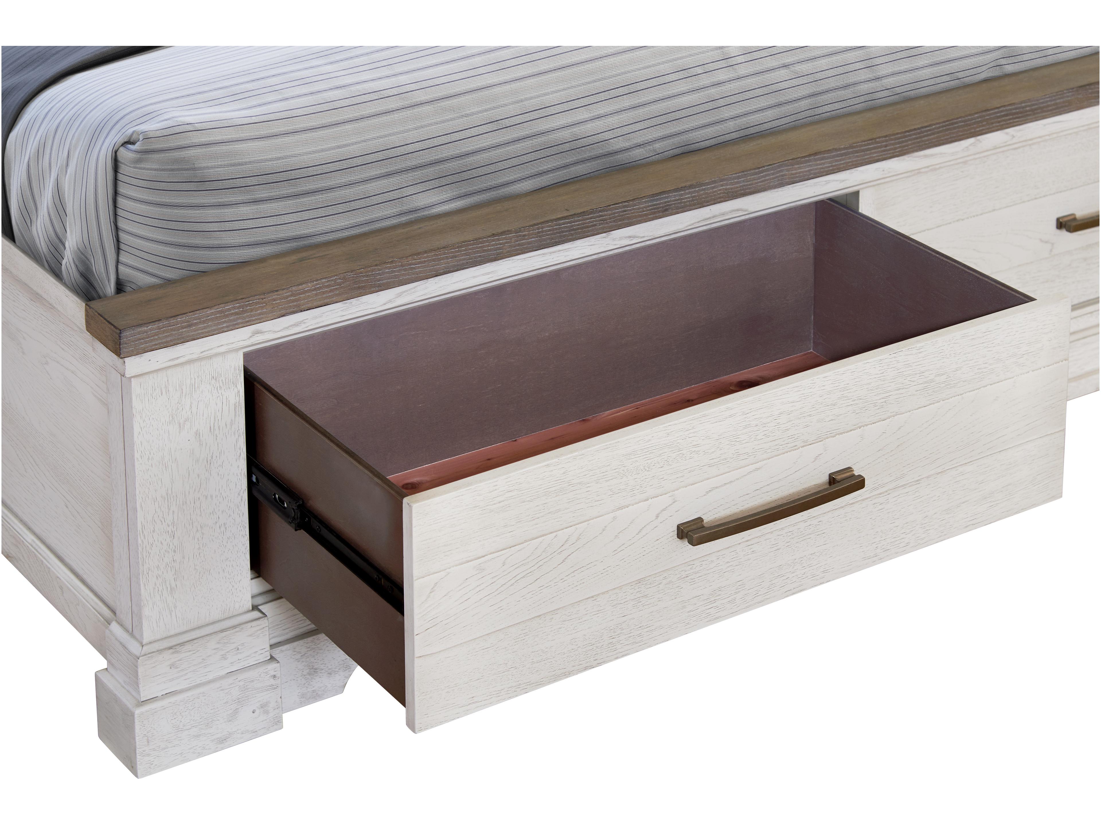 Avalon Furniture White Wood King Panel Bed