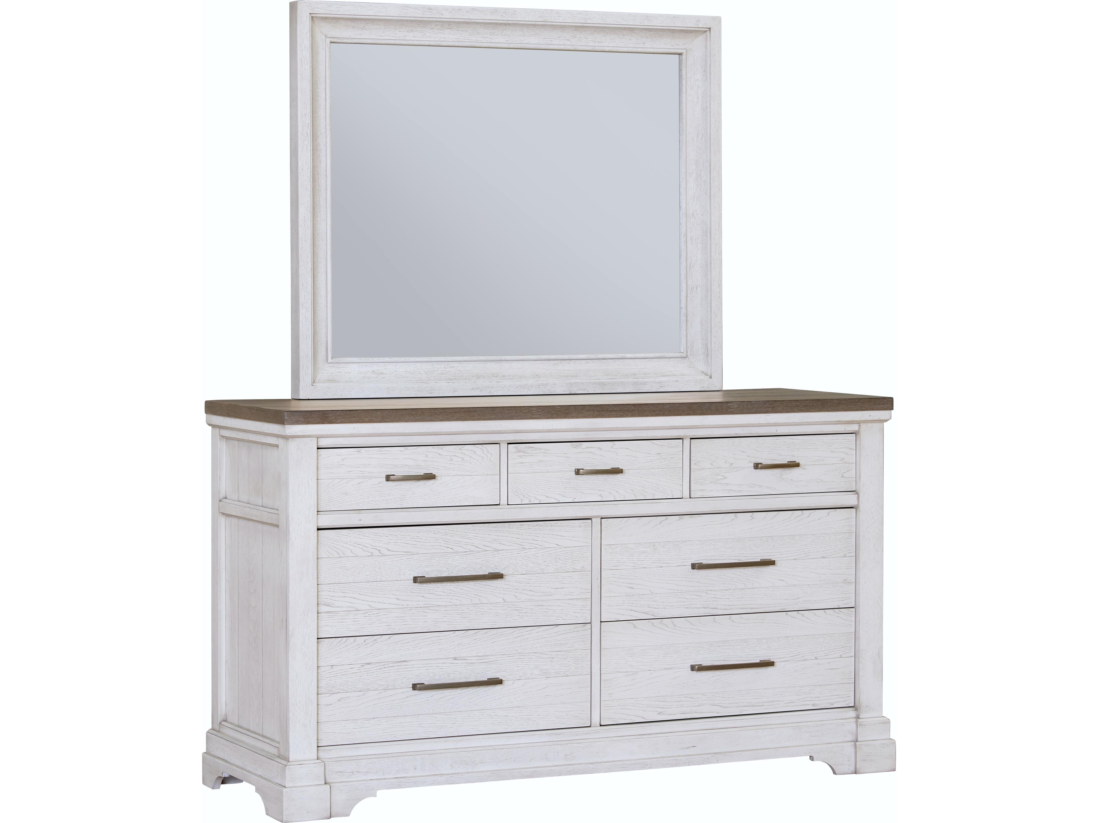 7-Drawers Double Dresser and Mirror Set