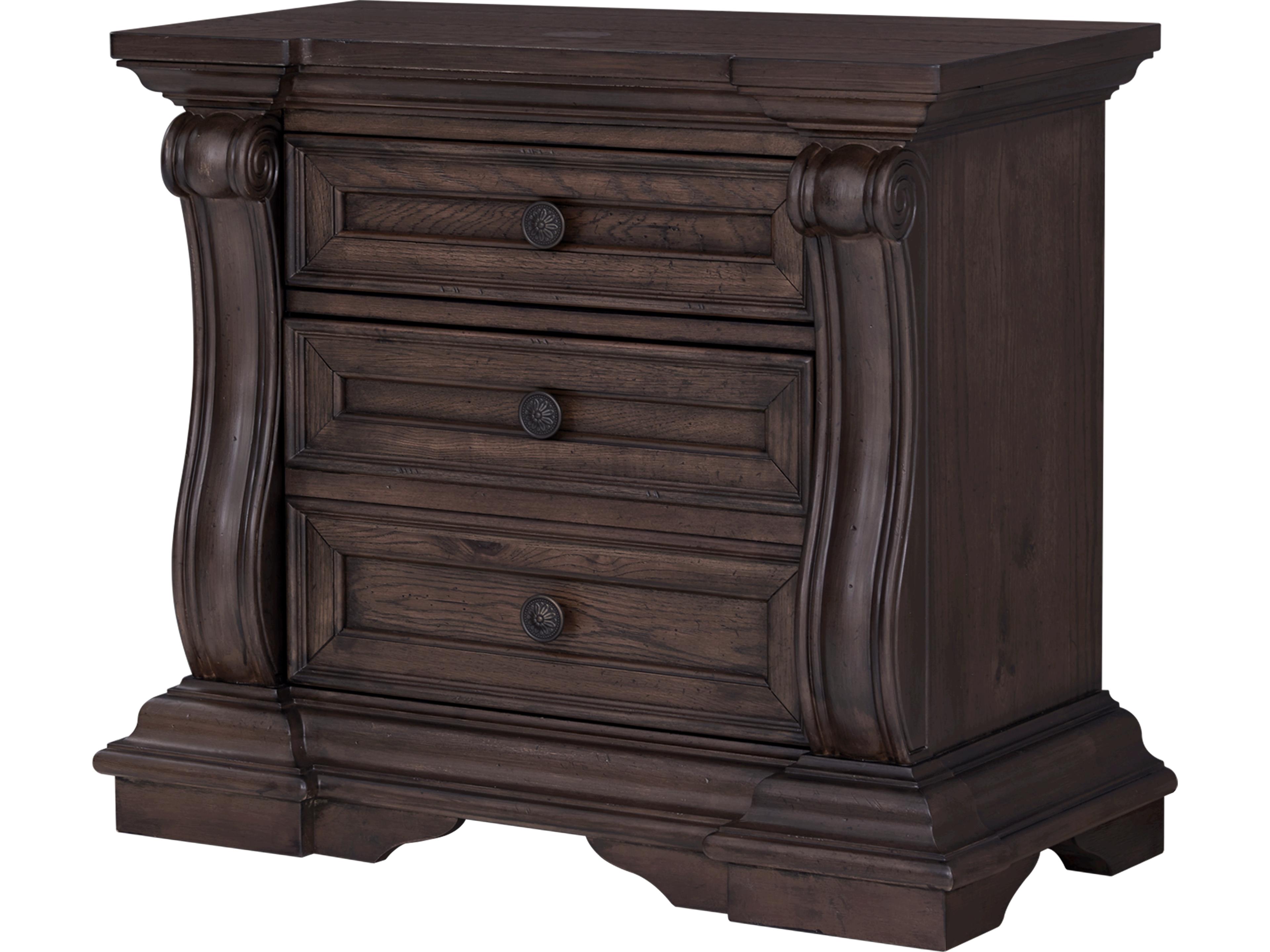 3-Drawers Hardwood Nightstand