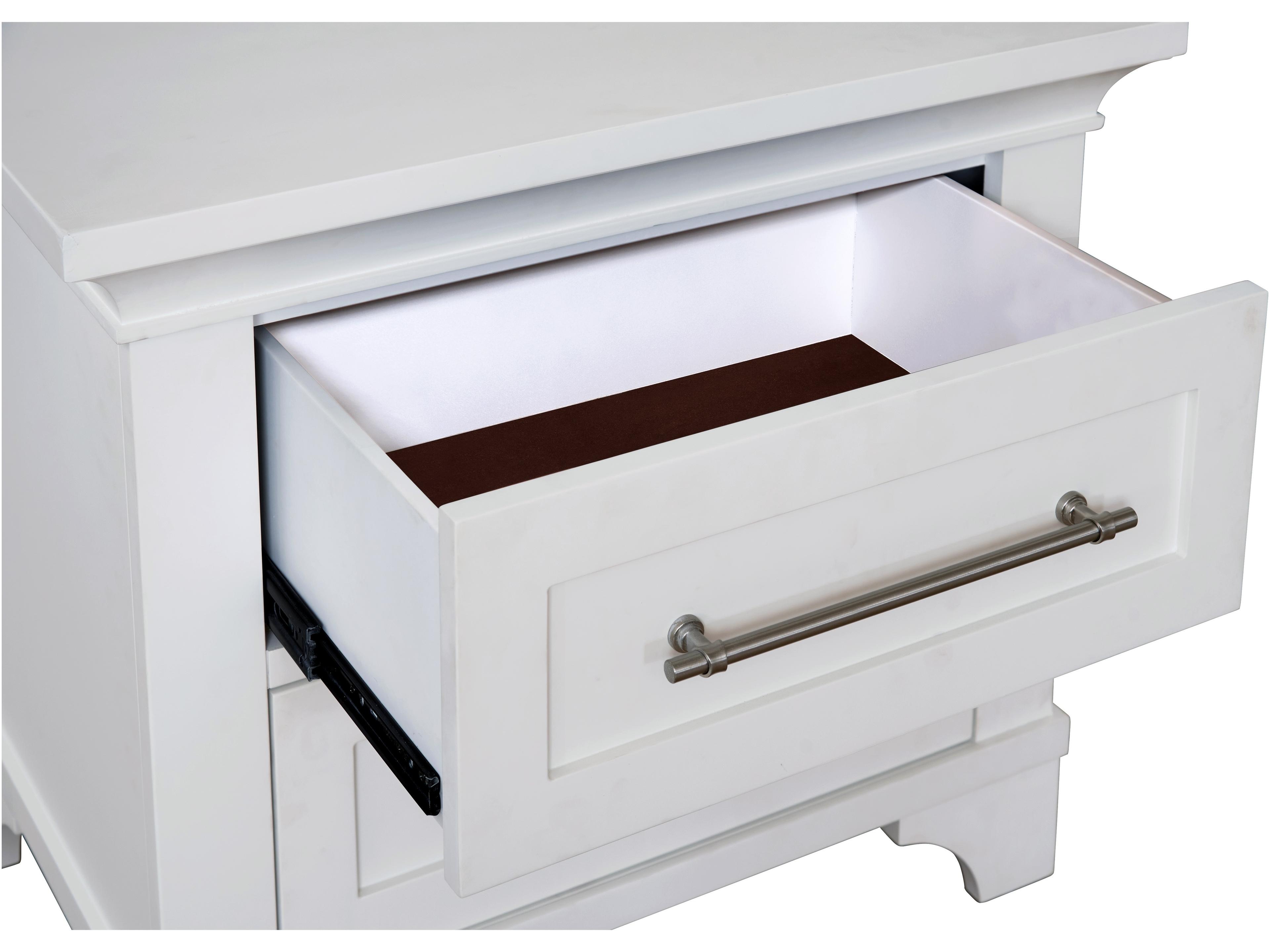 Avalon Furniture 2-Drawers Pine Wood Nightstand