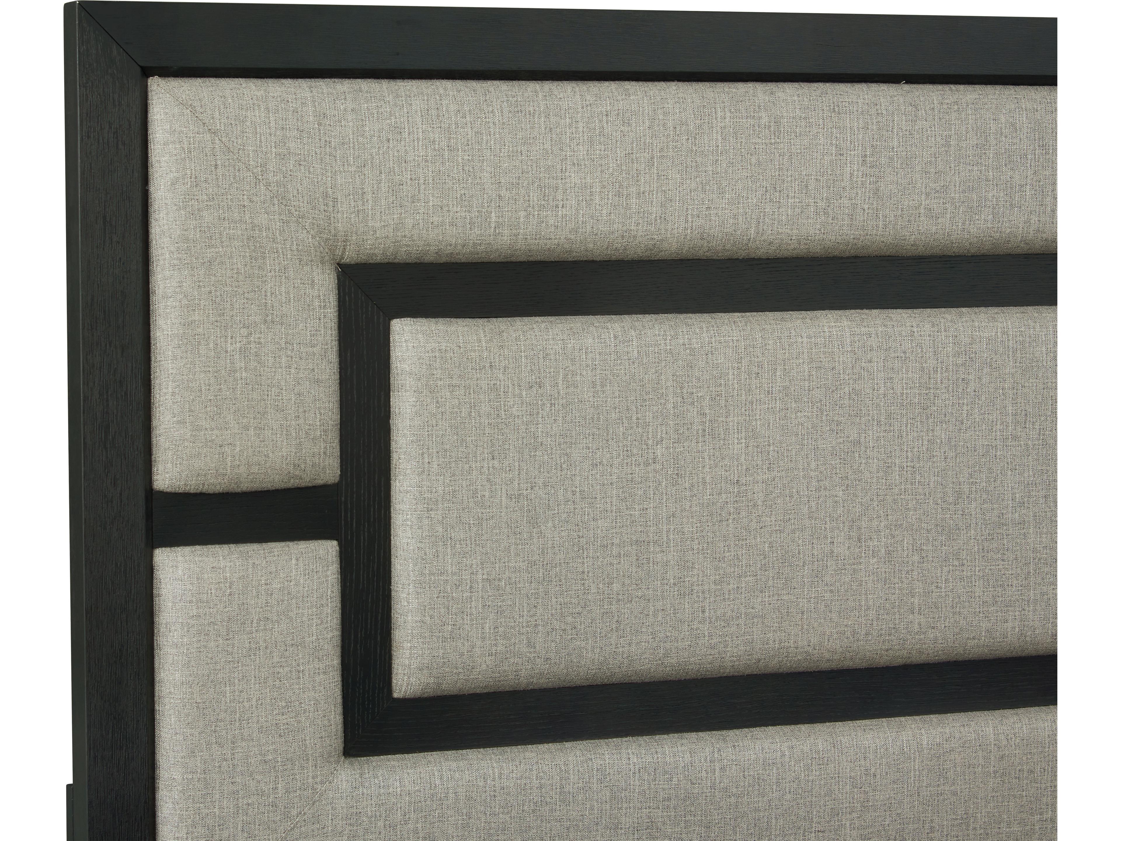 Avalon Furniture Brushed Charcoal Black Oak Wood King Panel Bed