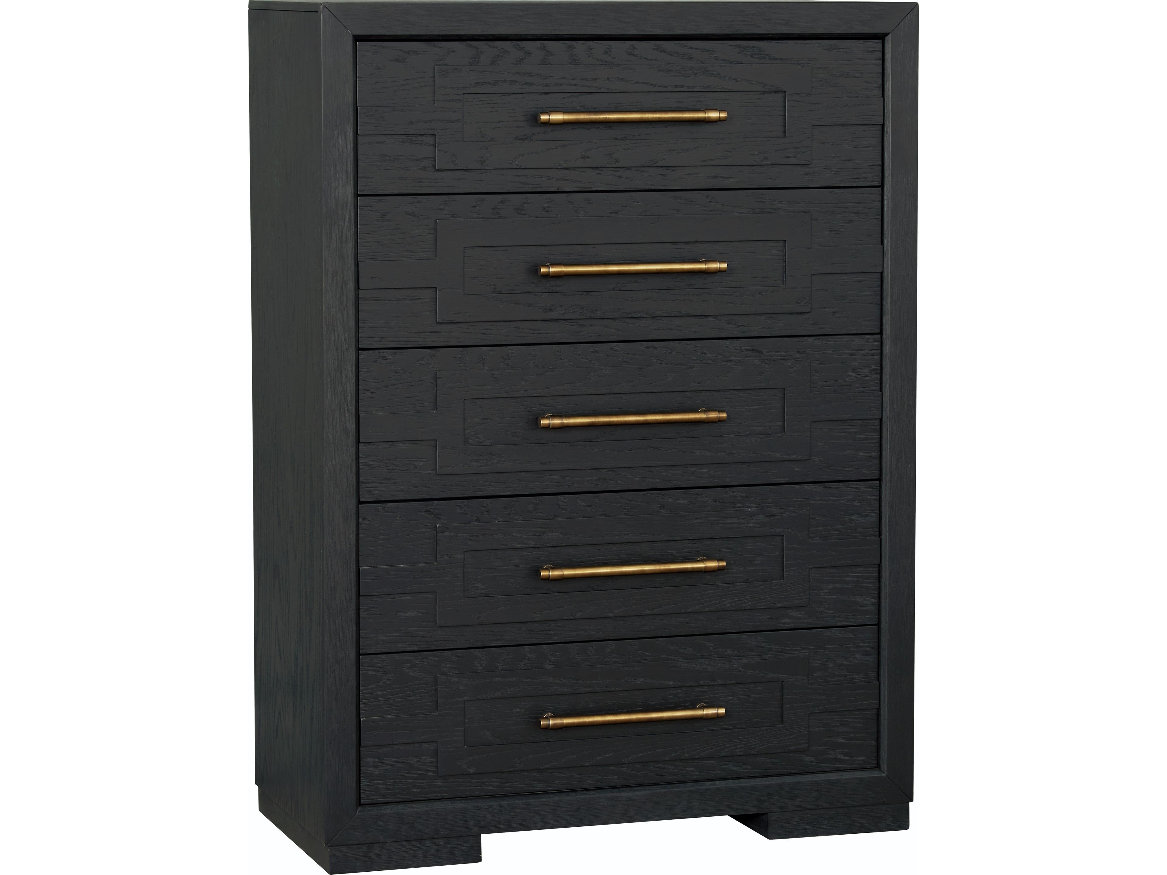 Brushed Charcoal Black Oak Wood Accent Chest