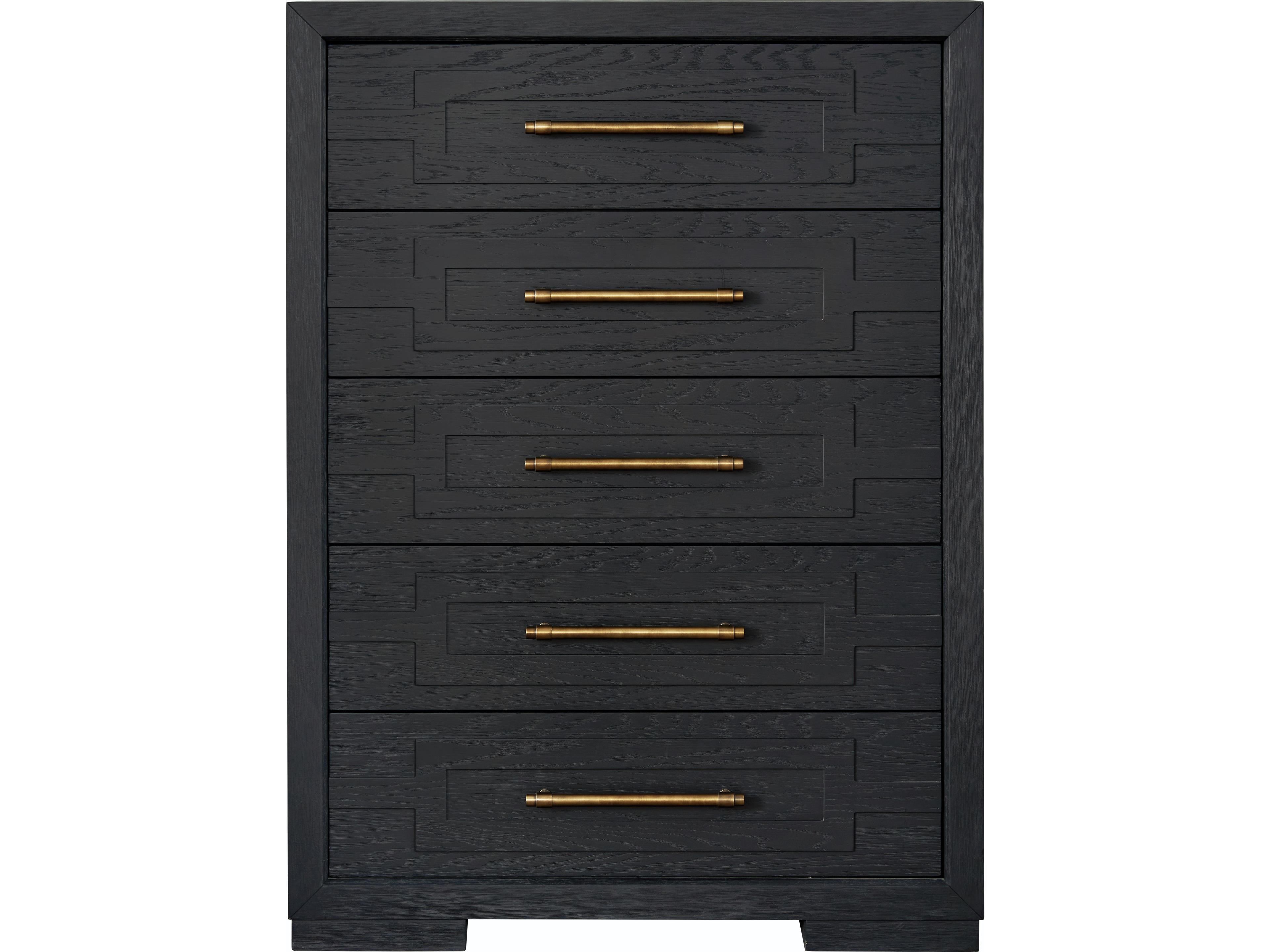 Avalon Furniture Brushed Charcoal Black Oak Wood Accent Chest