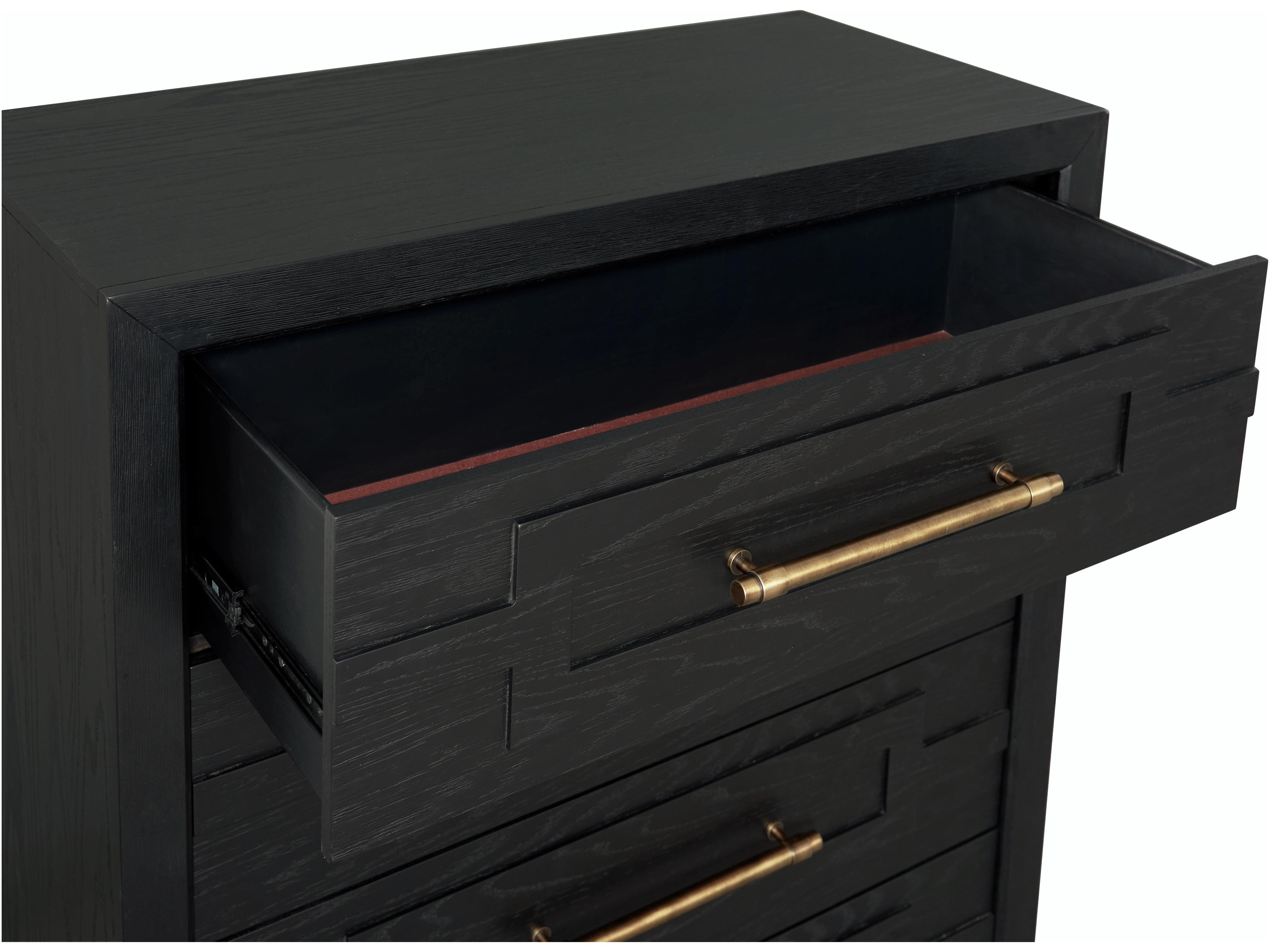 Avalon Furniture Brushed Charcoal Black Oak Wood Accent Chest