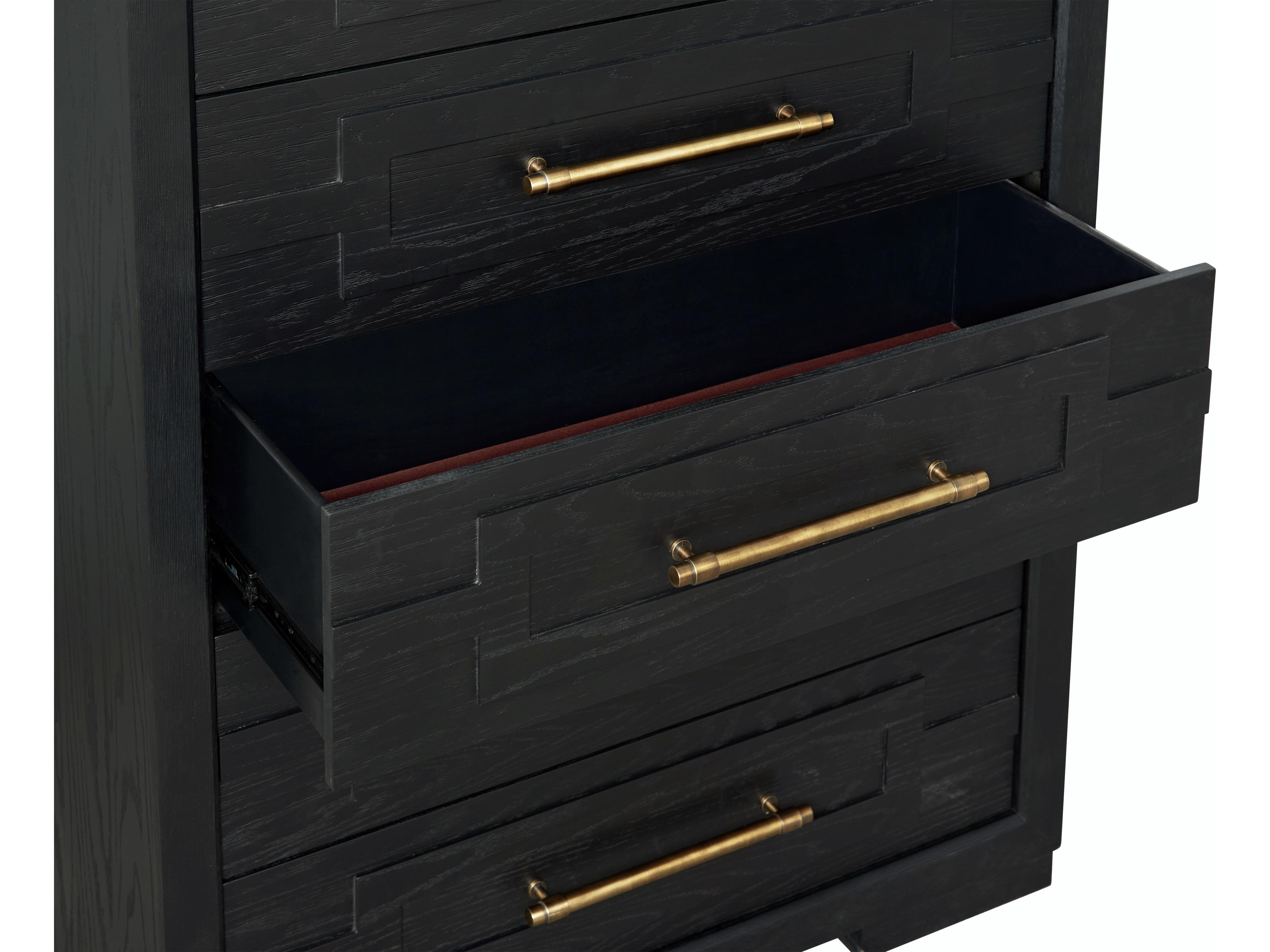 Avalon Furniture Brushed Charcoal Black Oak Wood Accent Chest