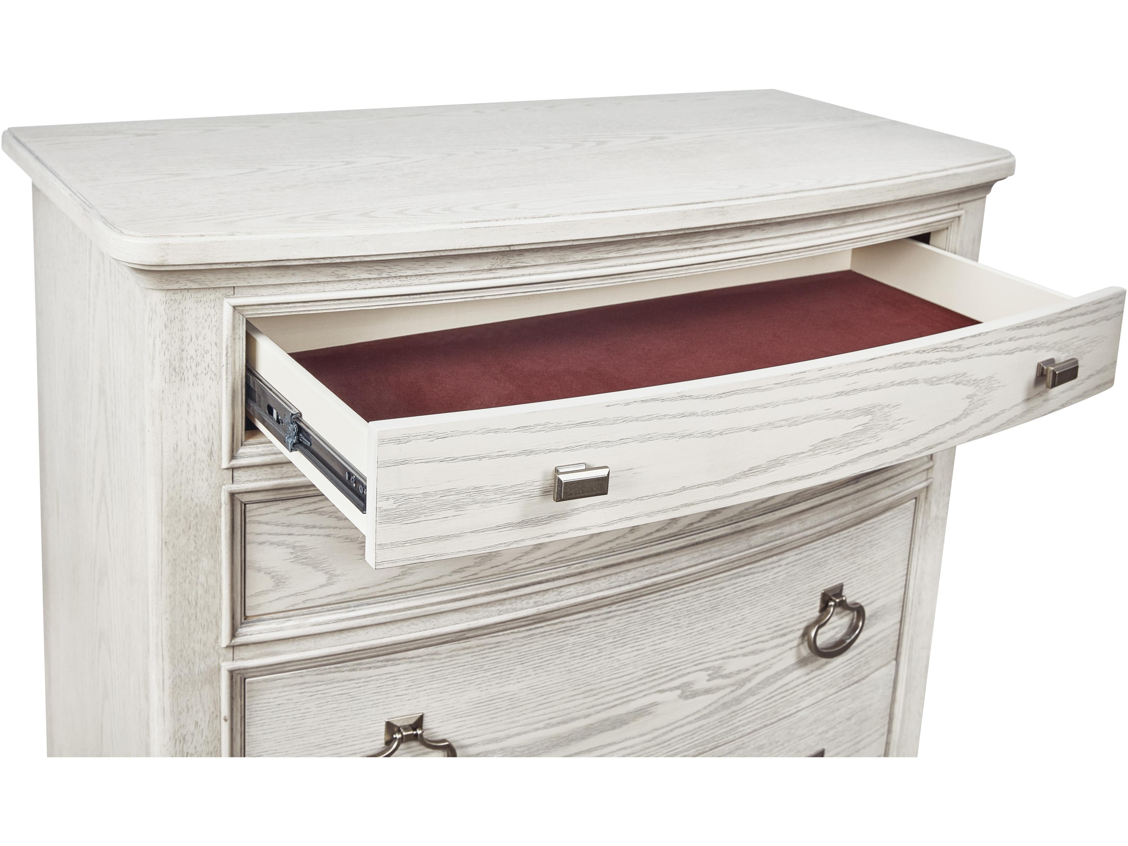 Avalon Furniture White Acacia Wood Accent Chest