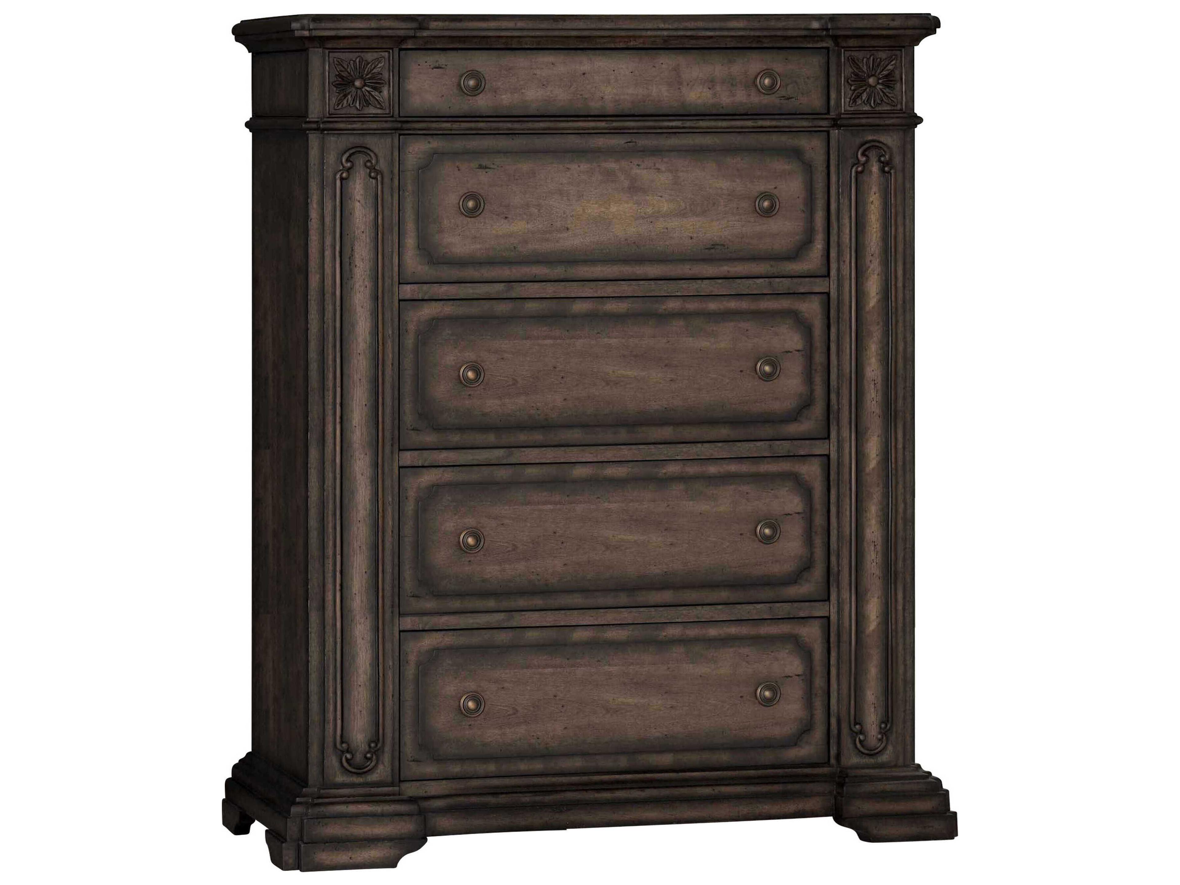 Old World Brown Birch Wood Accent Chest