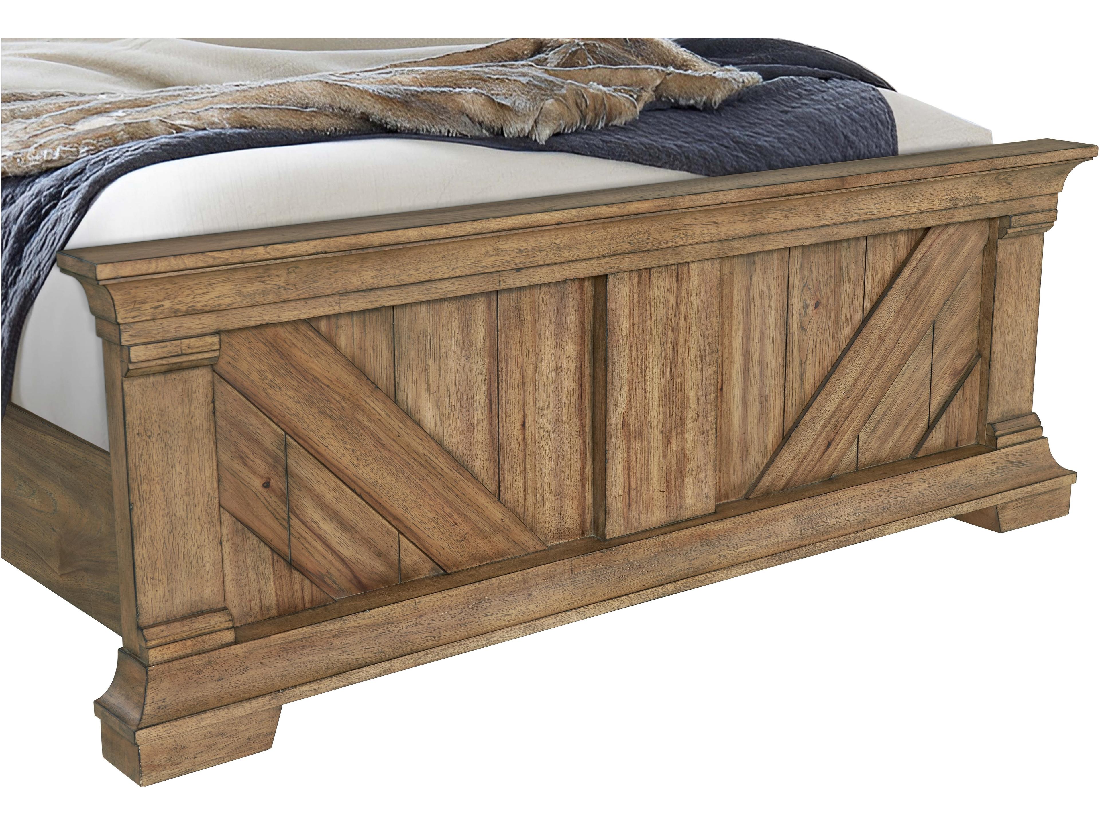 Avalon Furniture Old Hickory Brown Rubberwood Wood King Panel Bed