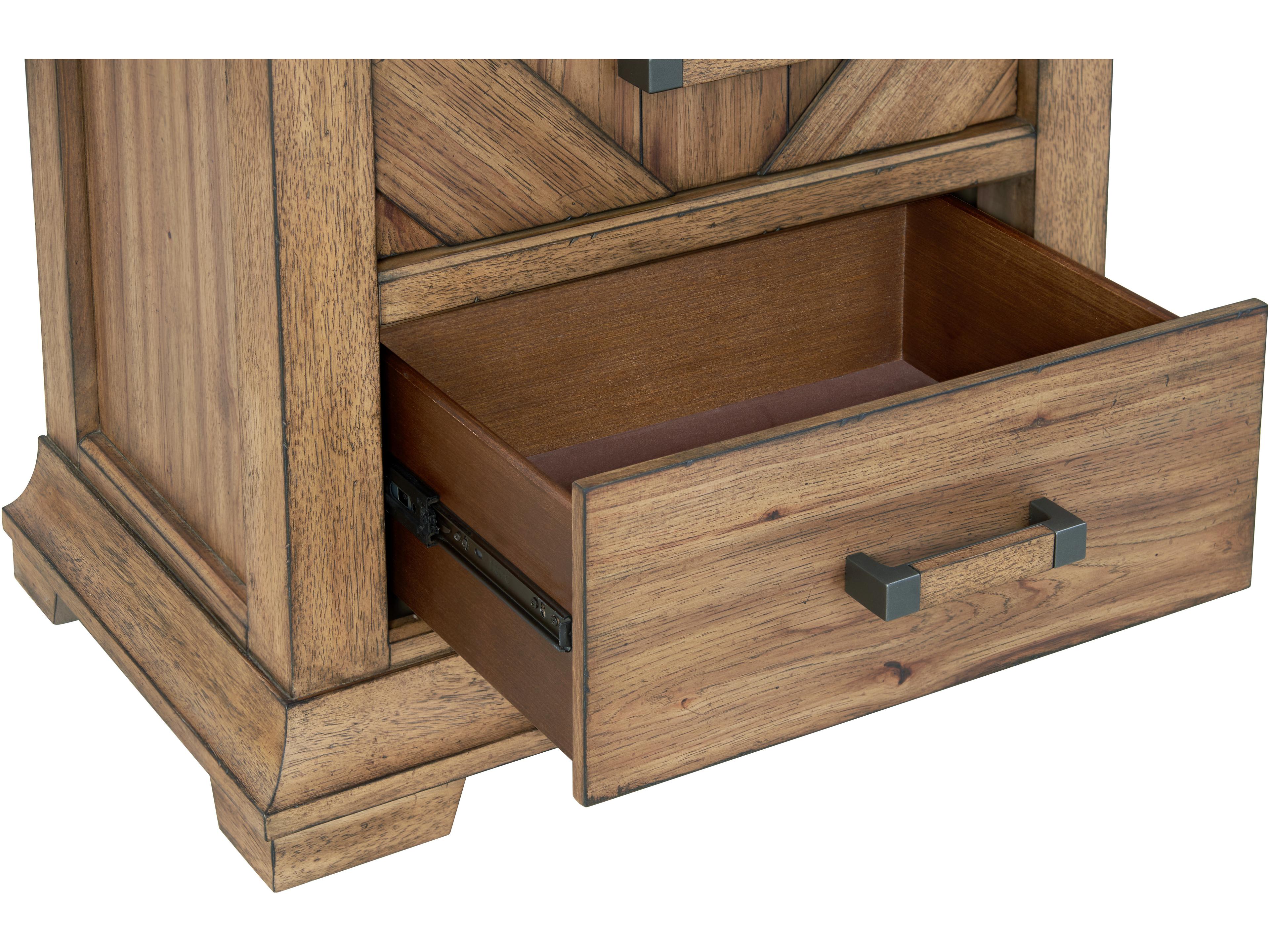 Avalon Furniture 2-Drawers Brown Rubberwood Nightstand