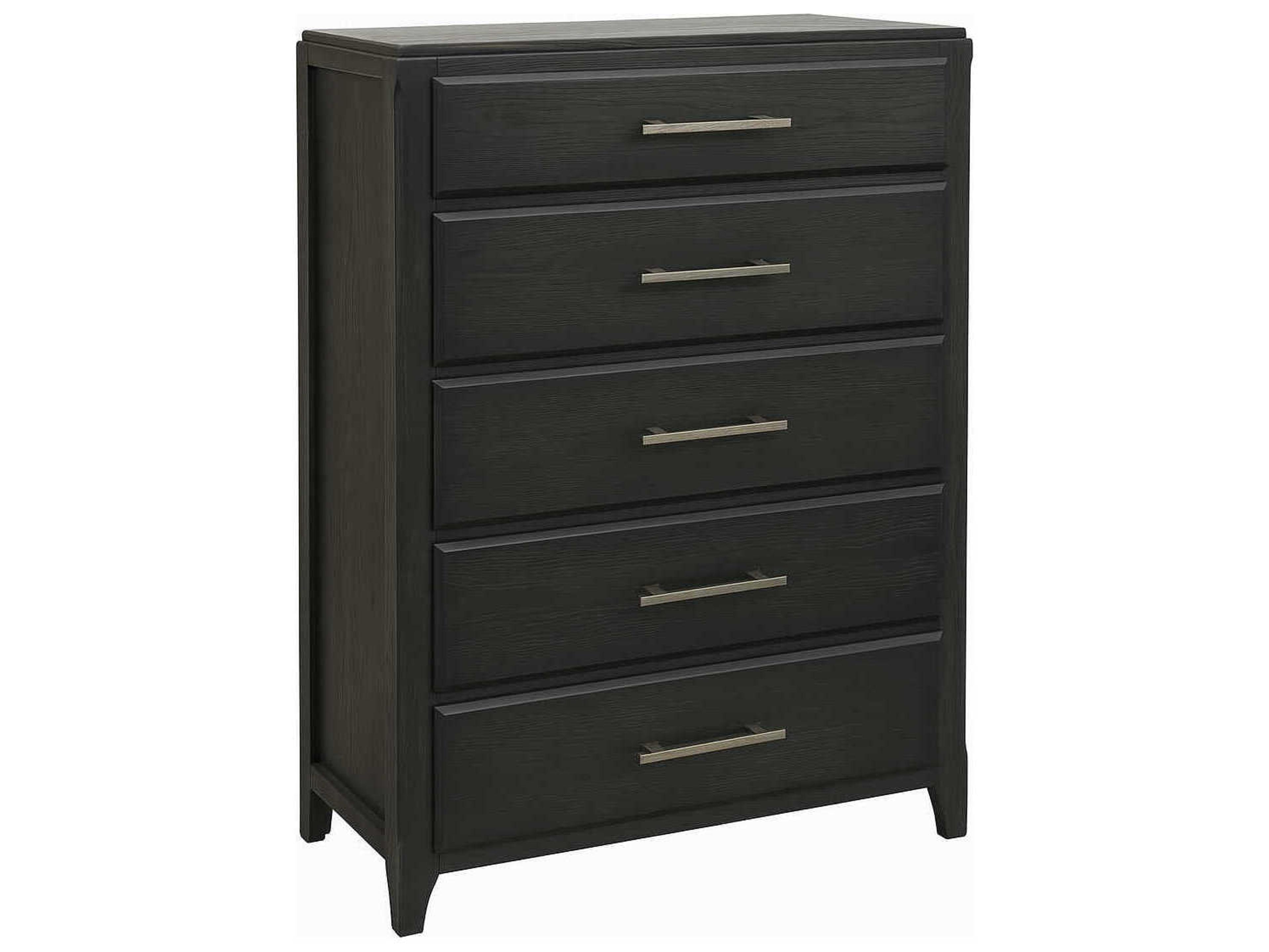 5-Drawers Gray Oak Wood Dresser