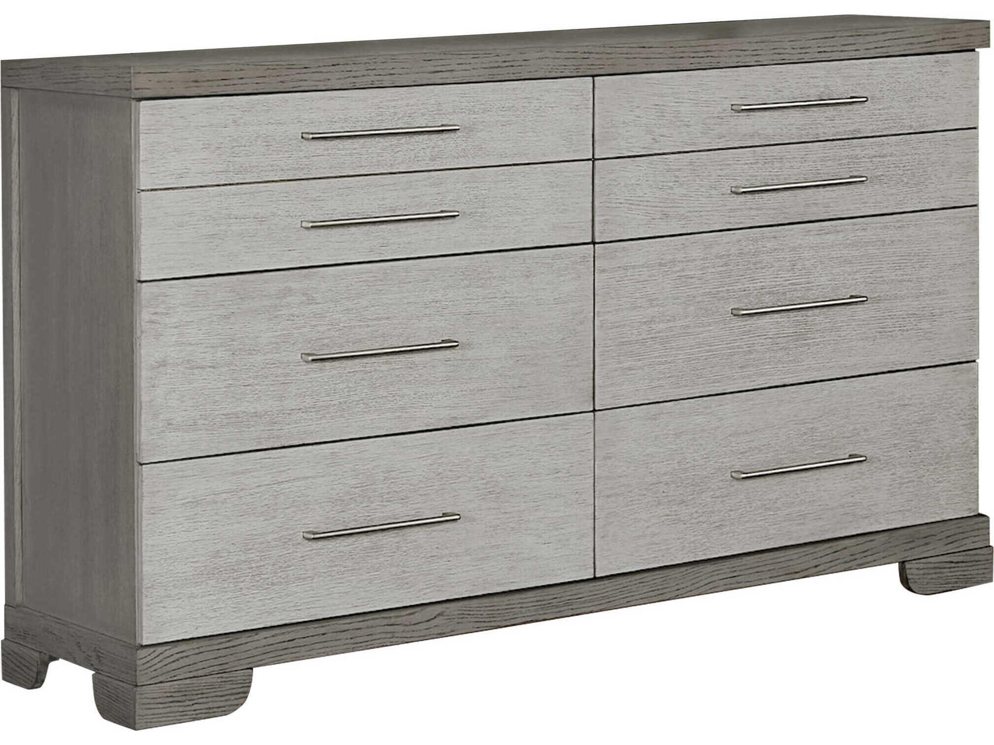 Gray Oak Wood Double Dresser