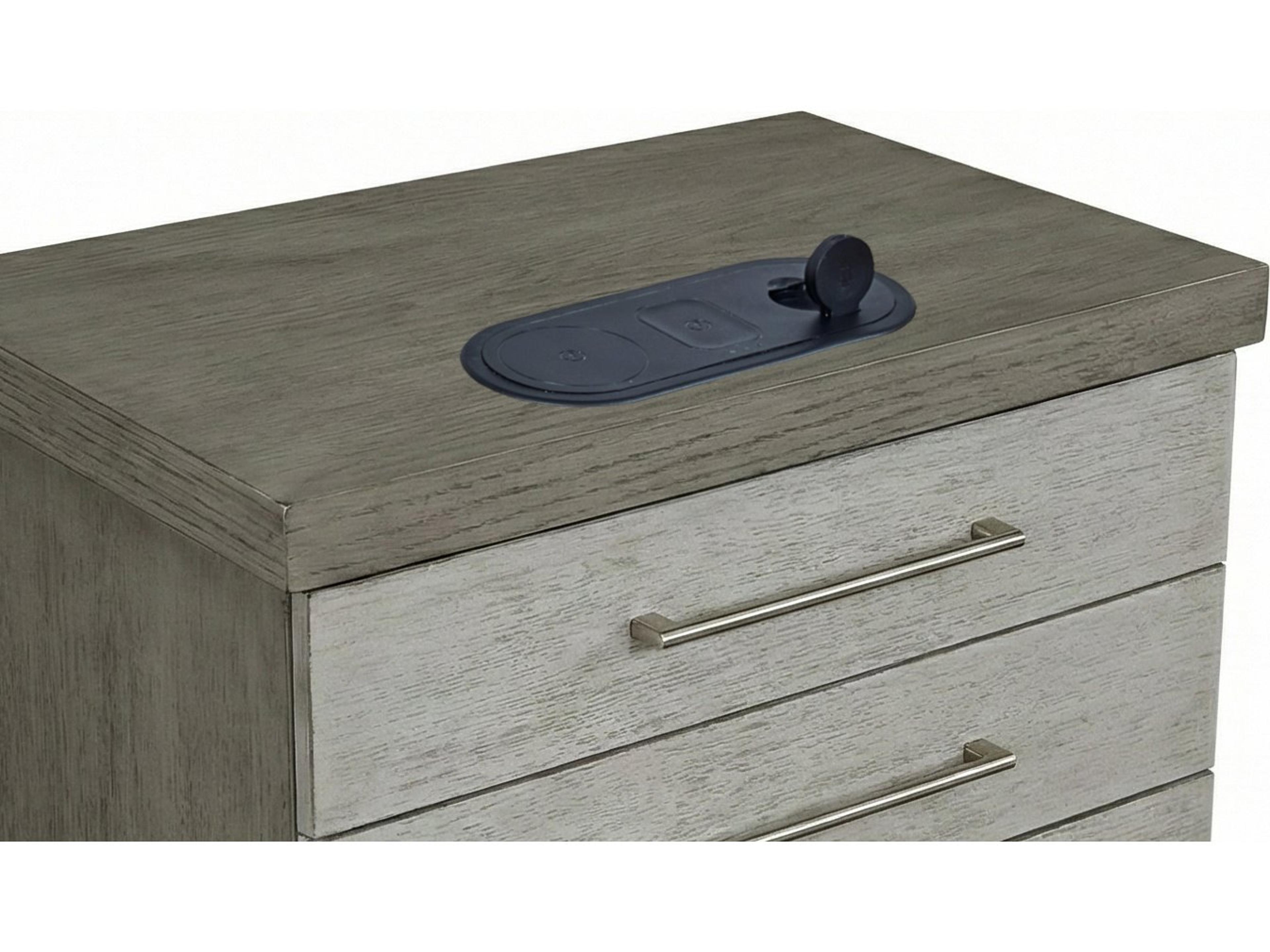 Avalon Furniture 3-Drawers Gray Rubberwood Nightstand