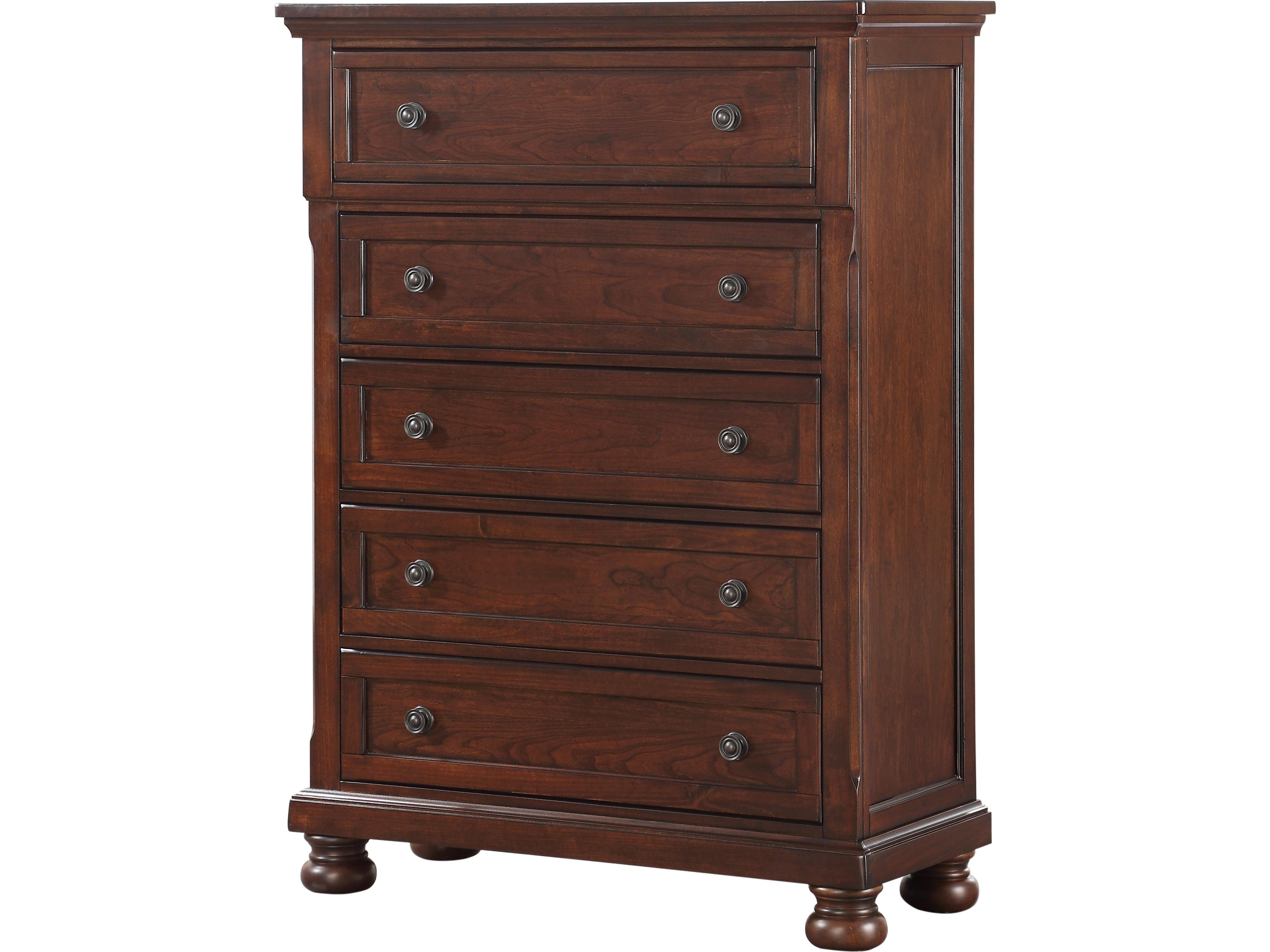 Lightly Distressed Soft Brown Cherry Pine Wood Accent Chest