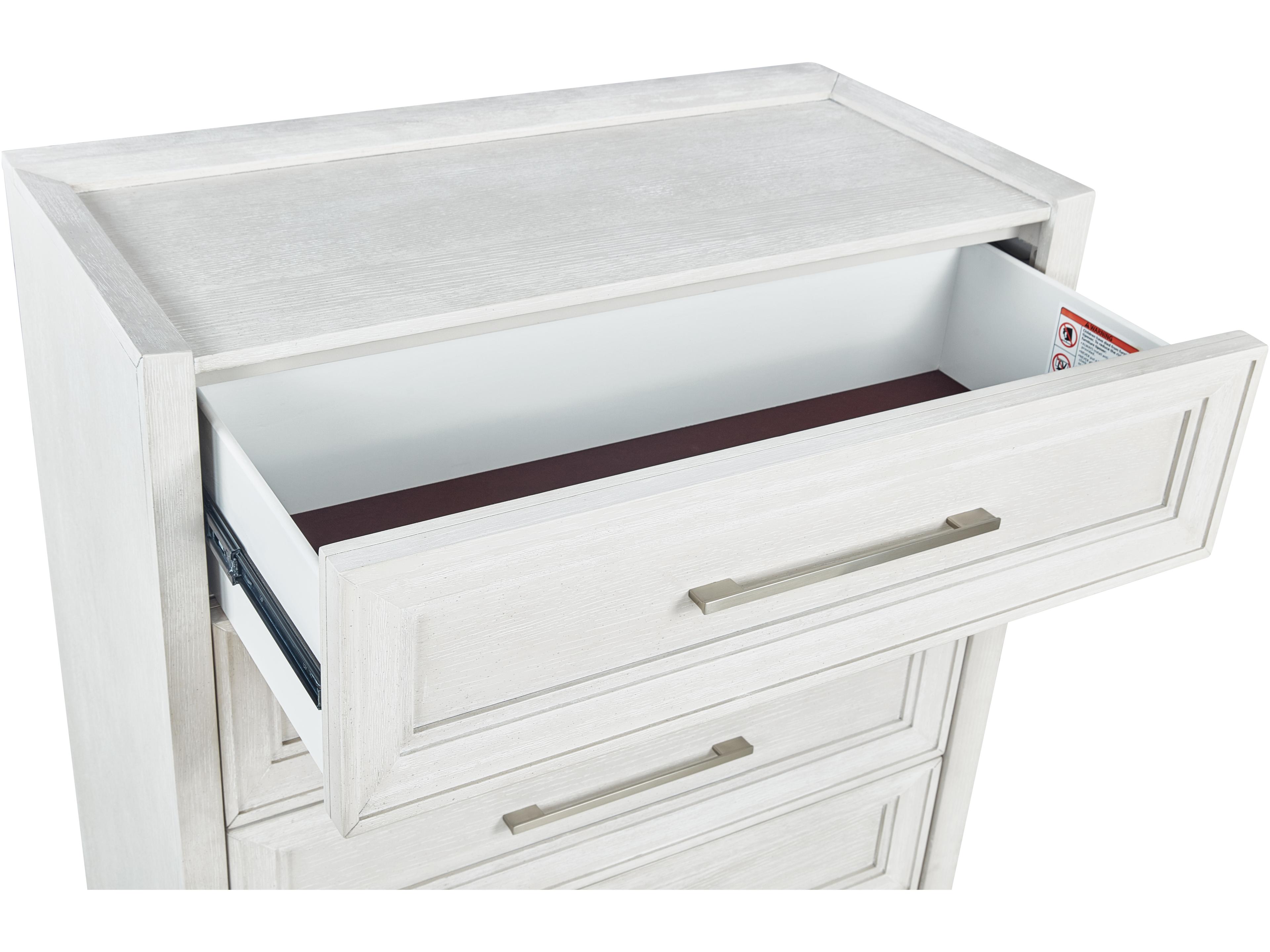 Avalon Furniture Brushed White Oak Wood Accent Chest