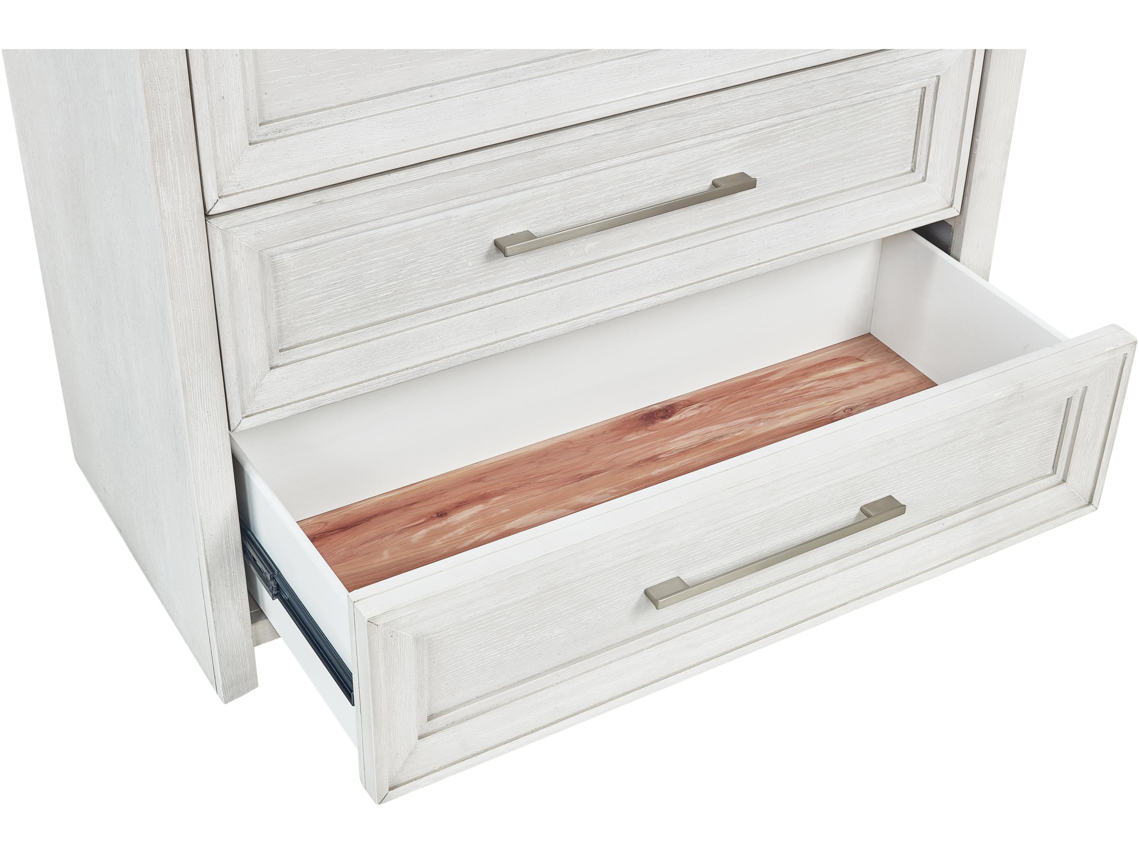 Avalon Furniture Brushed White Oak Wood Accent Chest