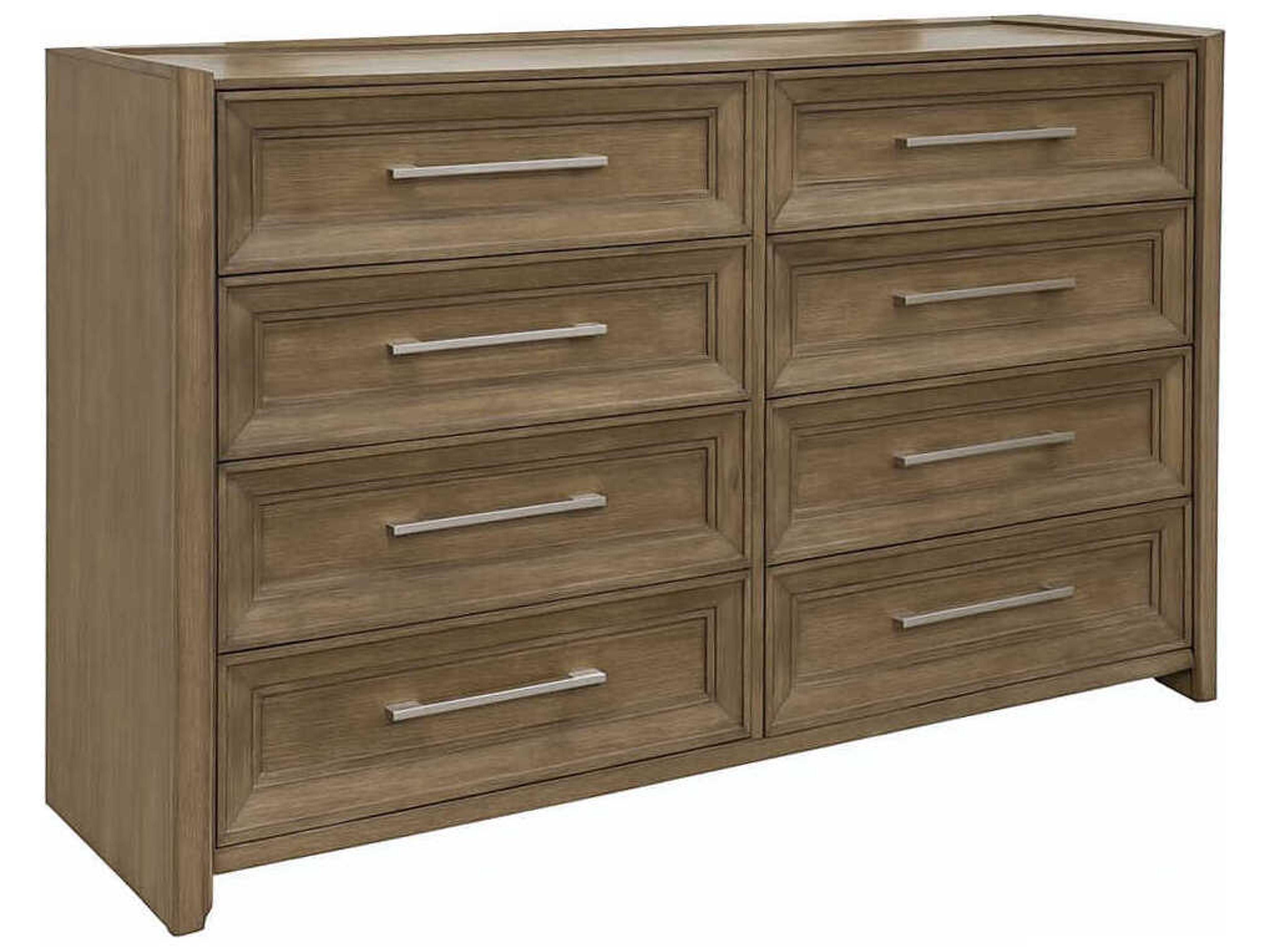 Brown Oak Wood Double Dresser