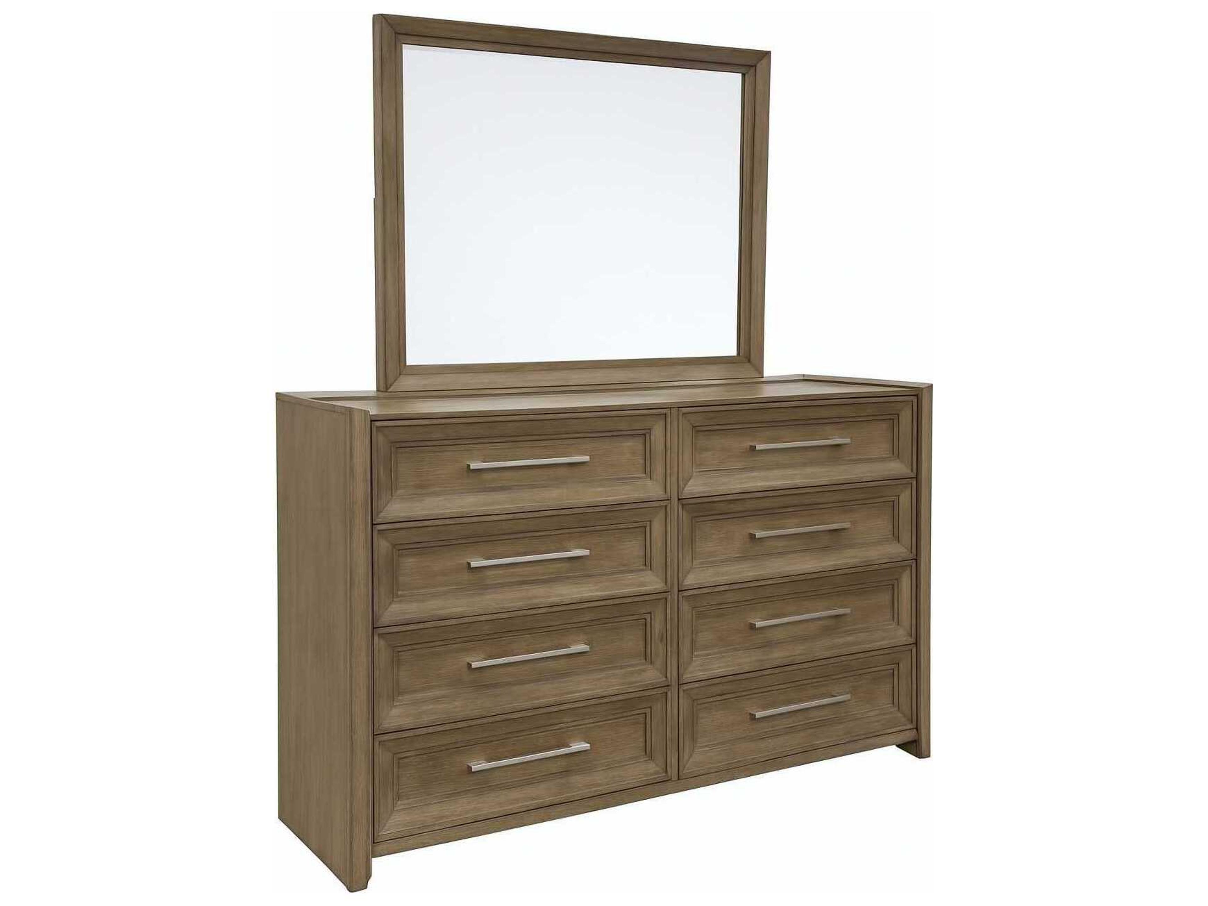 Brown Oak Wood Double Dresser