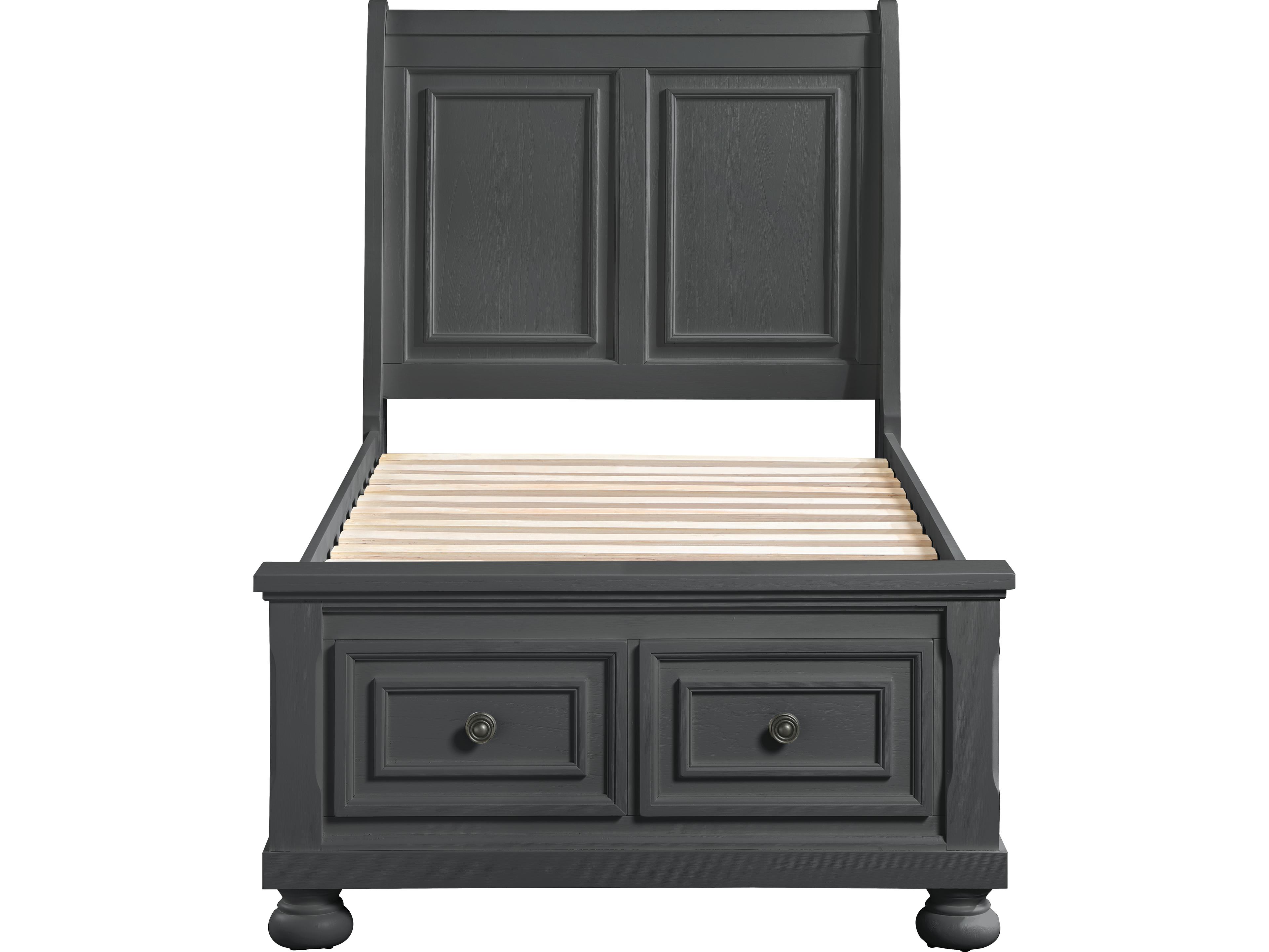 Avalon Furniture Gray Pine Wood Twin Sleigh Bed