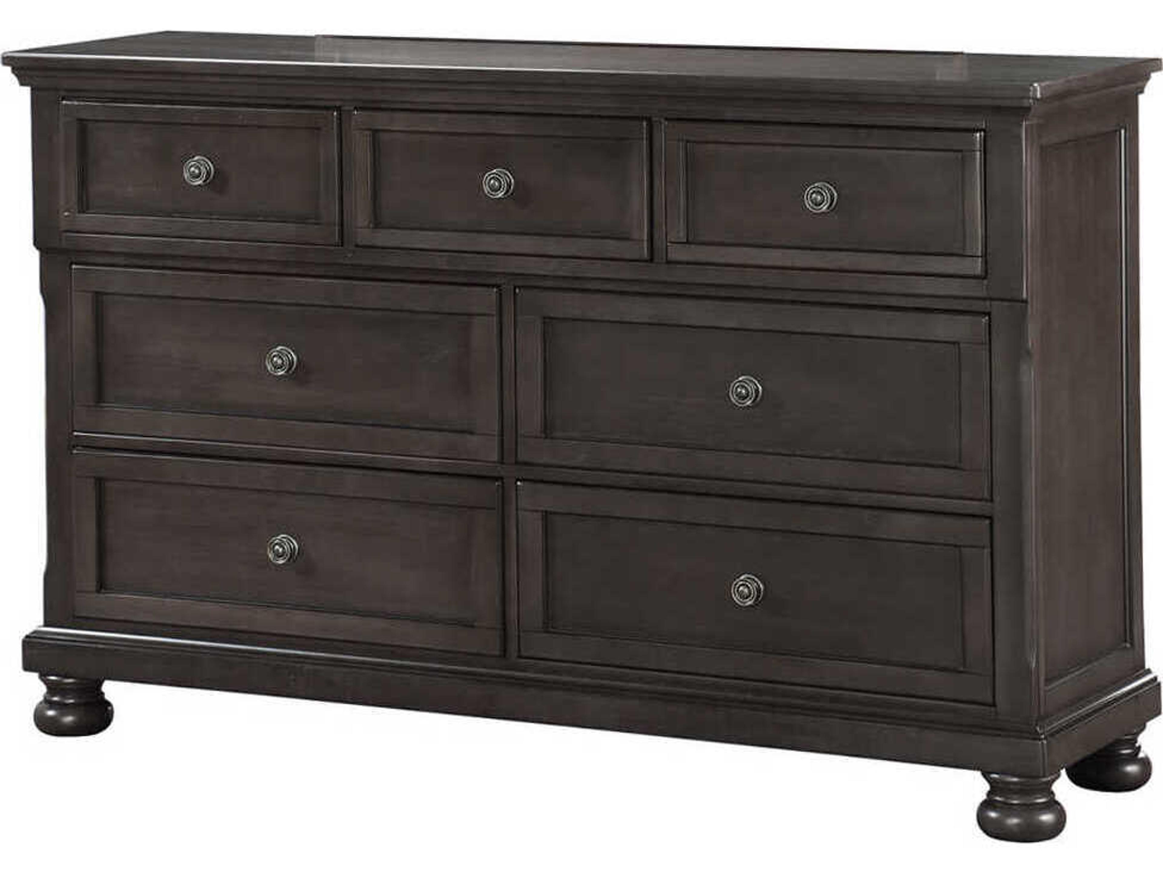 7-Drawers Pine Wood Double Dresser