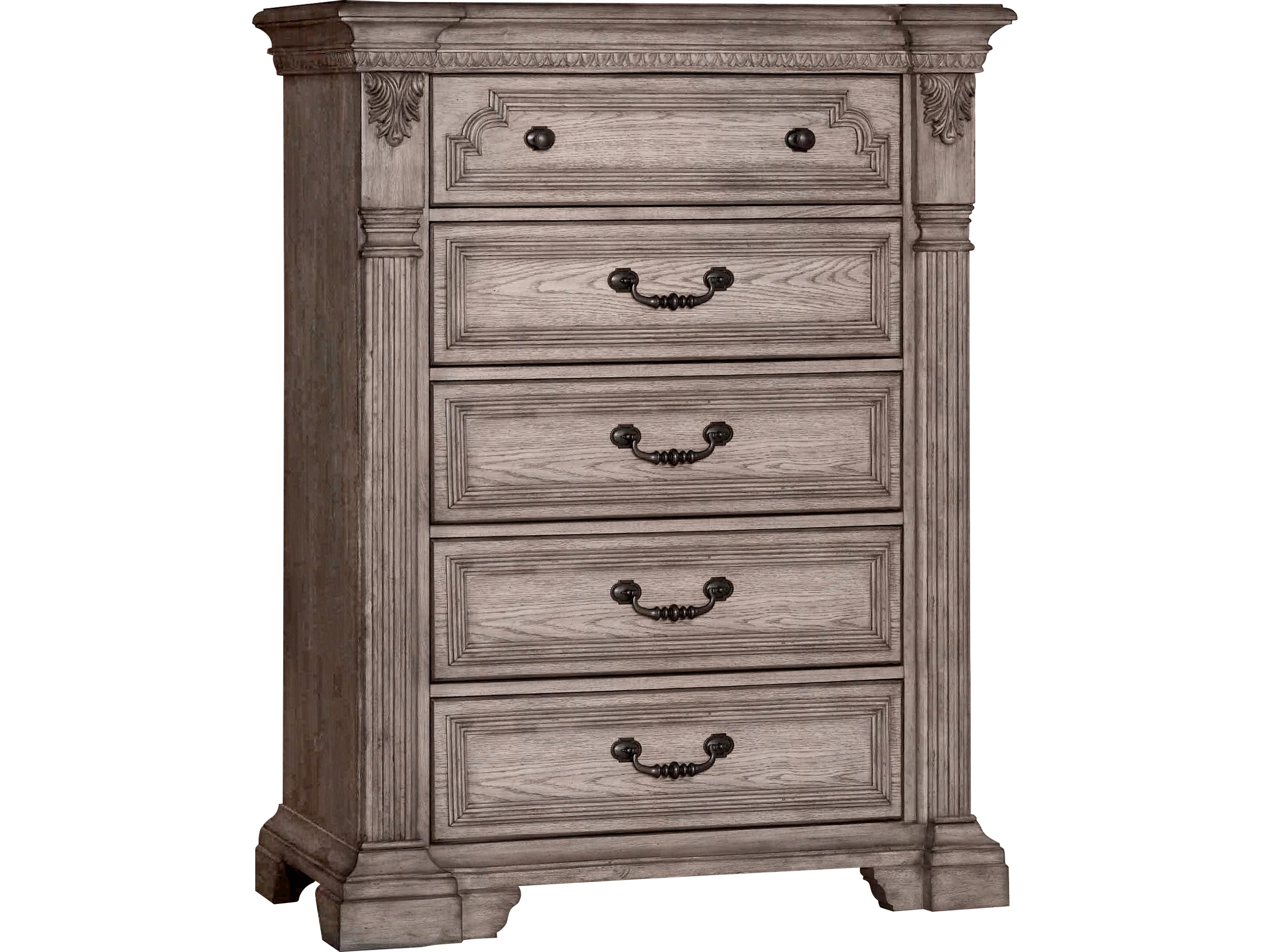 Light Taupe Brown Oak Wood Accent Chest