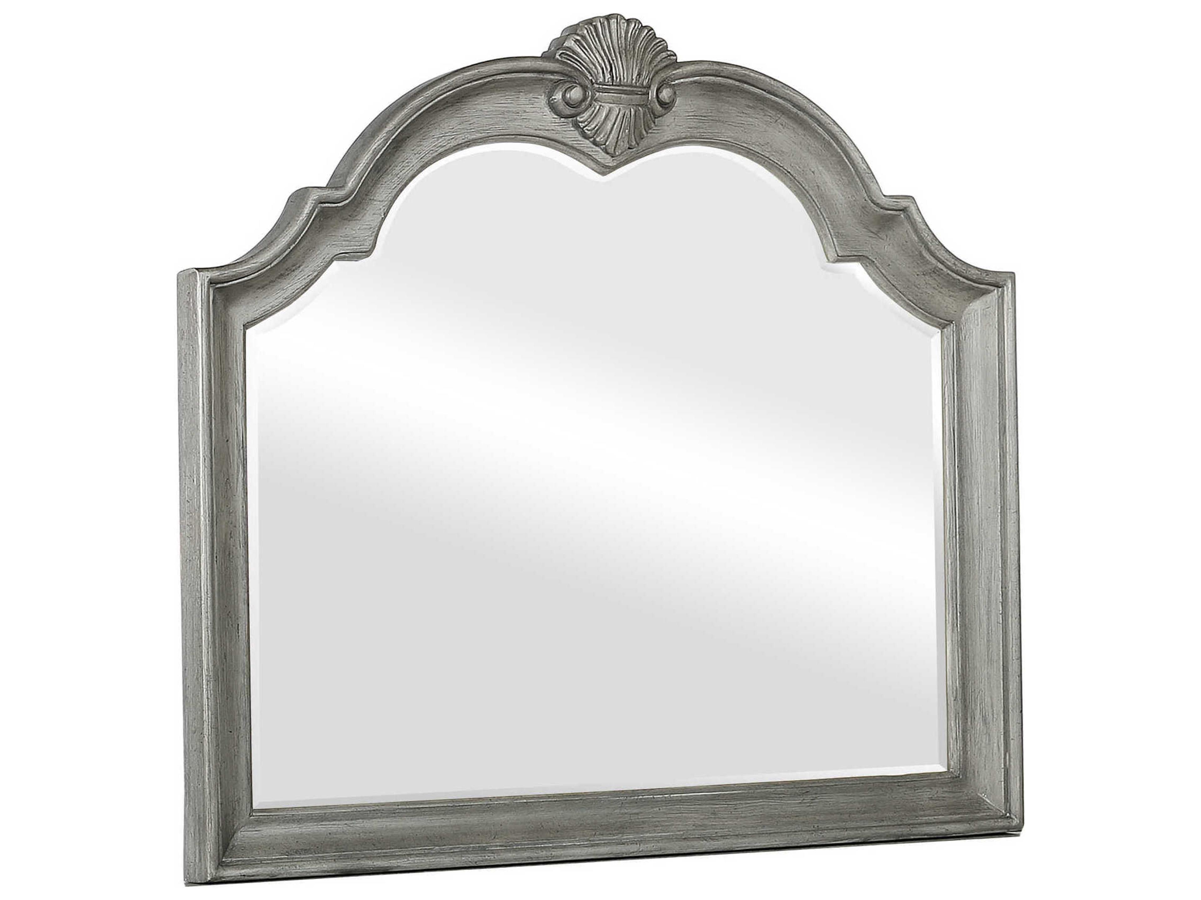 Wire Brushed Gray Dresser Mirror