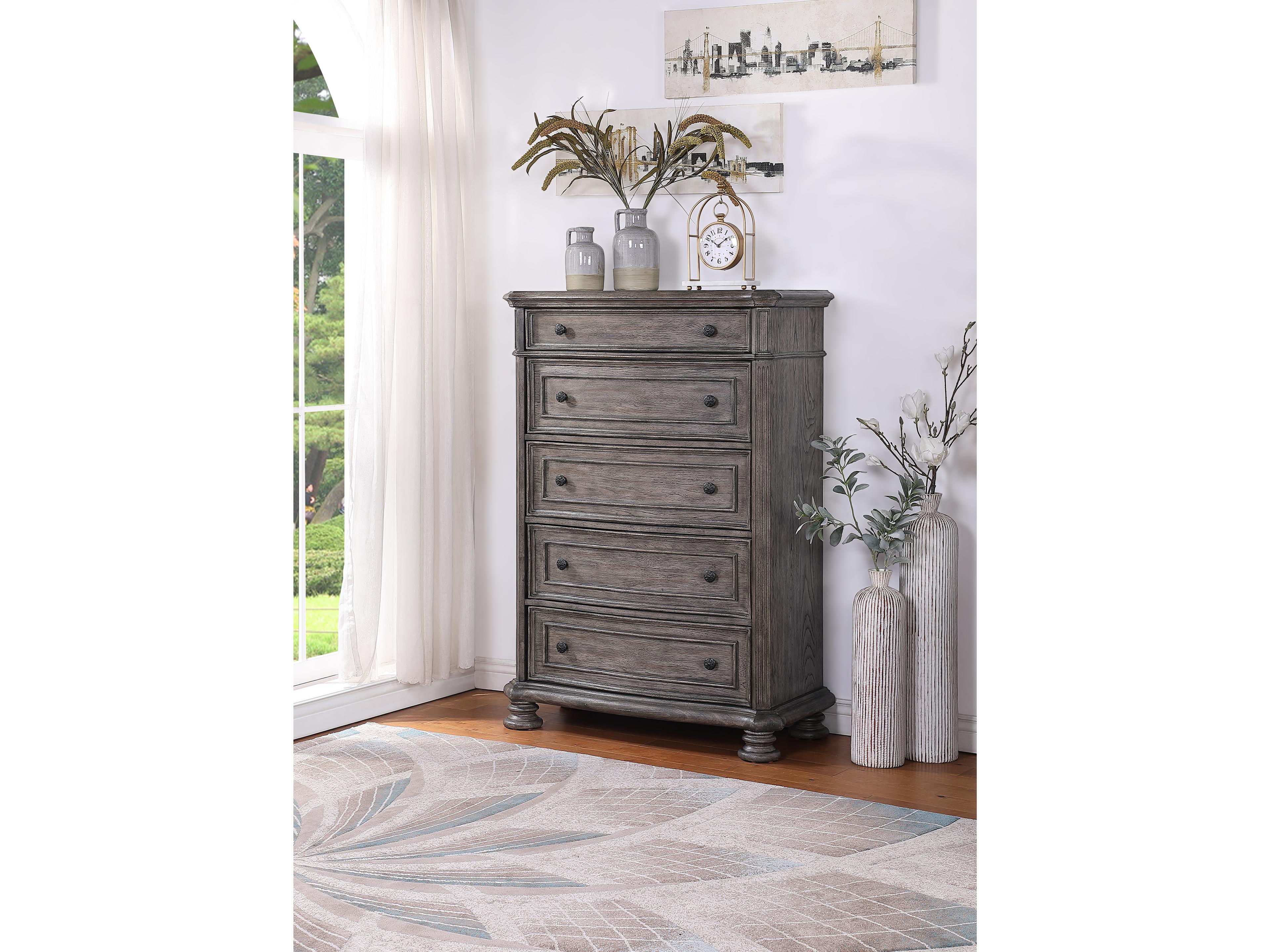 Avalon Furniture Grey Poplar Wood Accent Chest