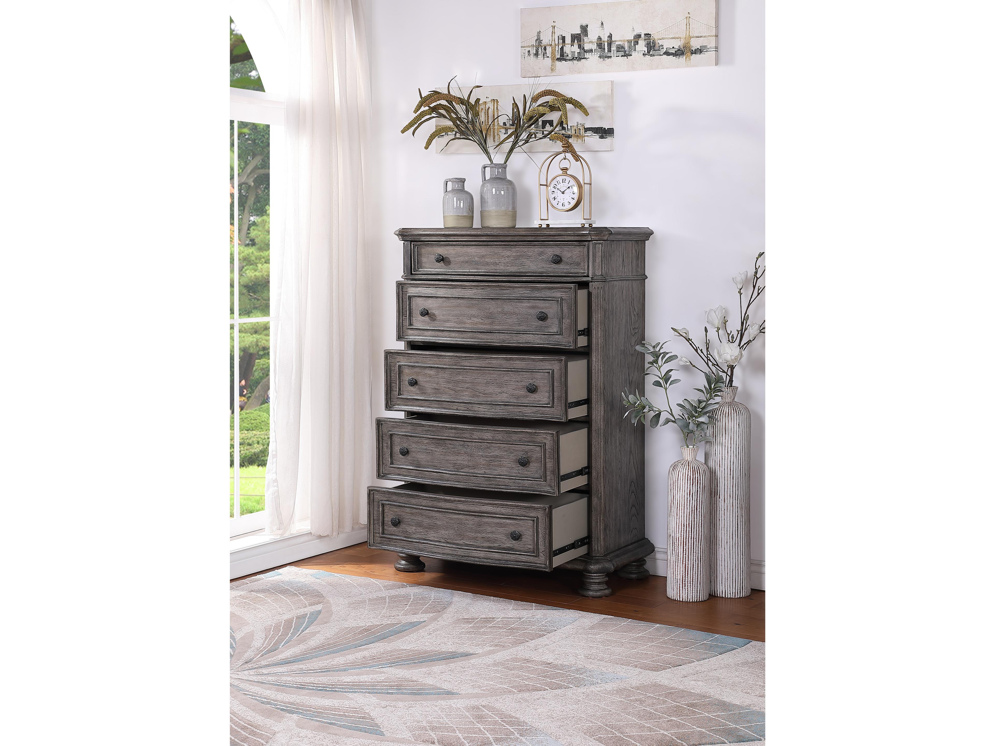 Avalon Furniture Grey Poplar Wood Accent Chest
