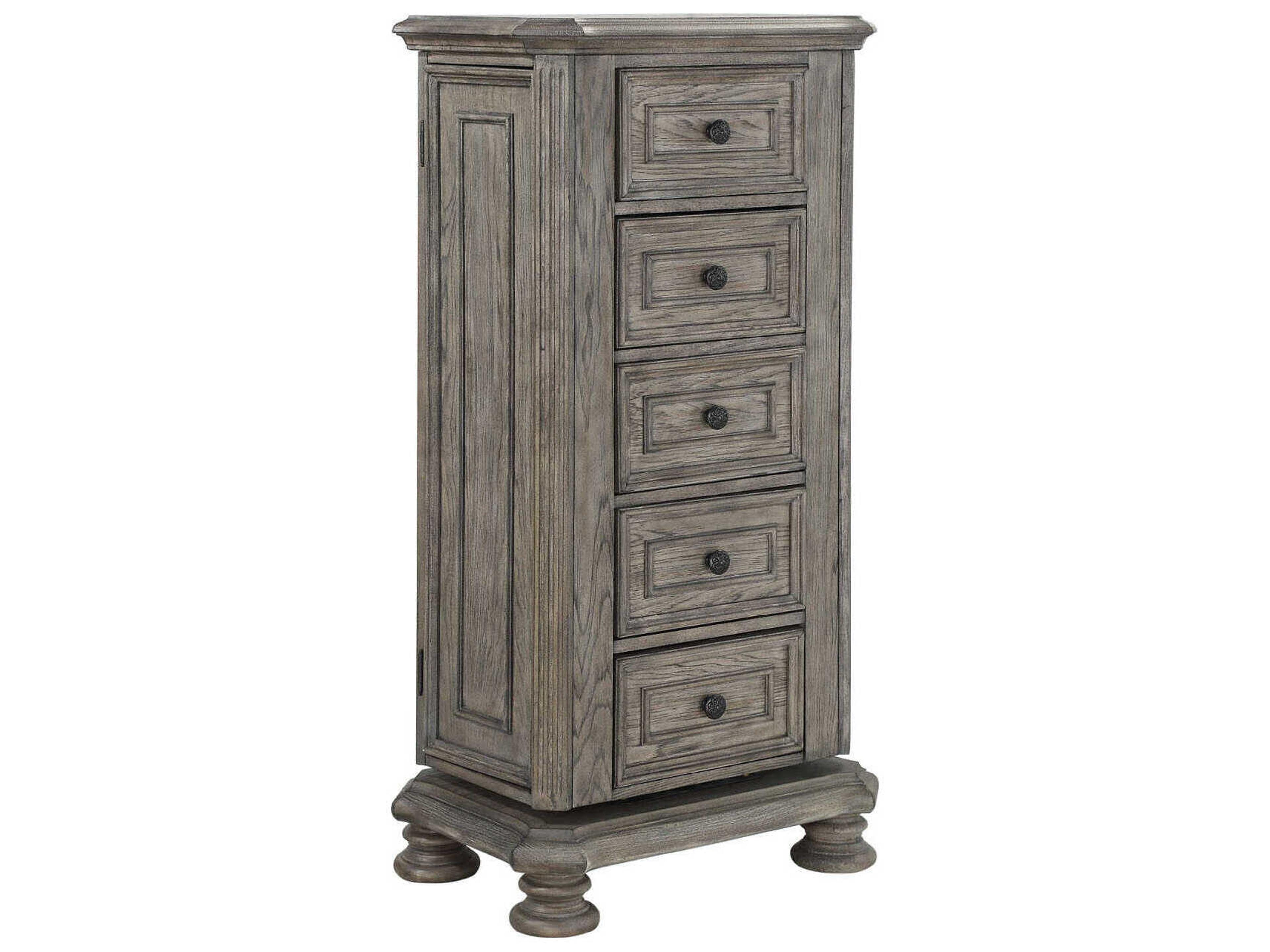 Sandblasted Gray Solid Wood Lingerie Chest