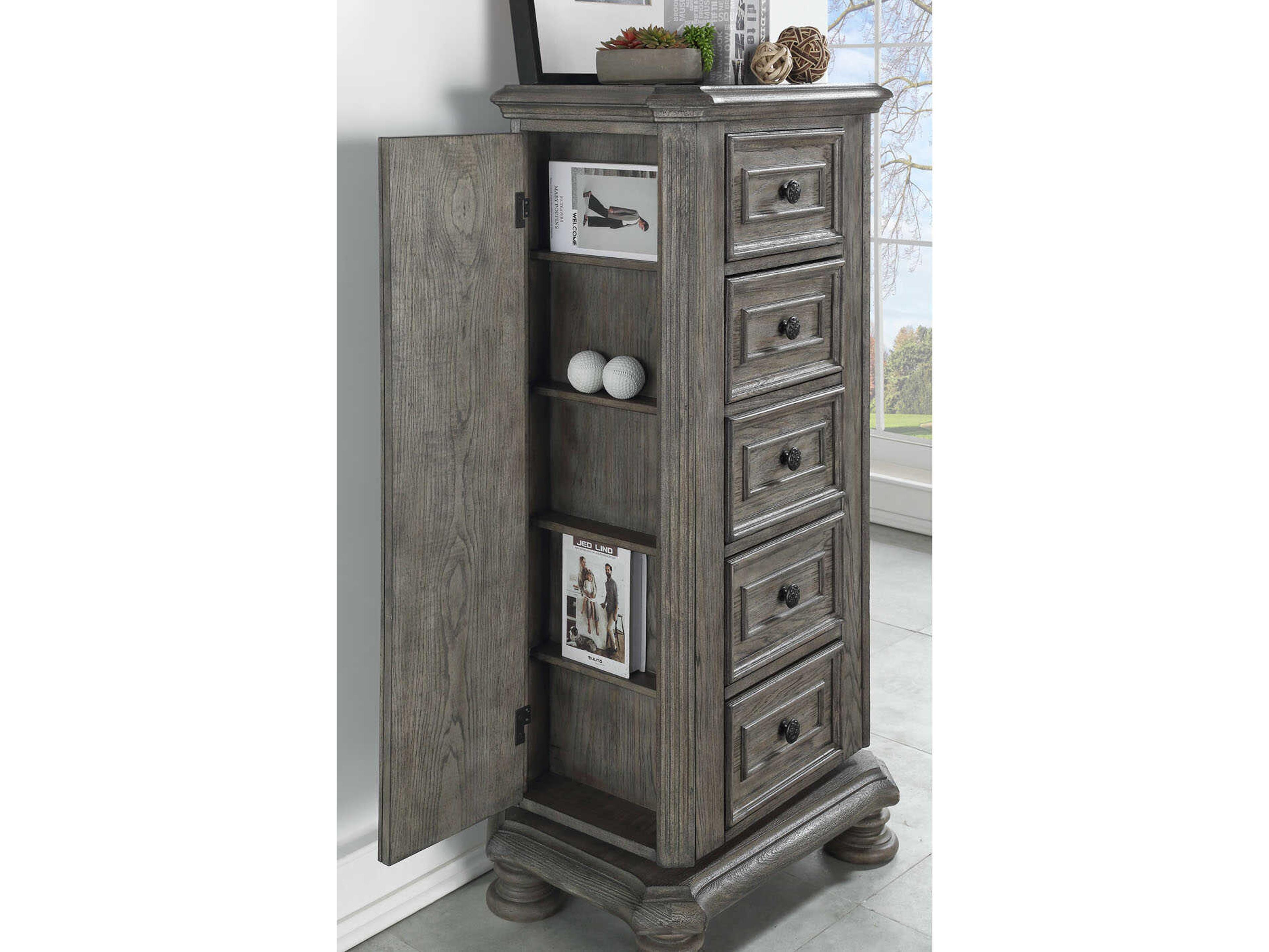 Avalon Furniture Sandblasted Gray Solid Wood Lingerie Chest