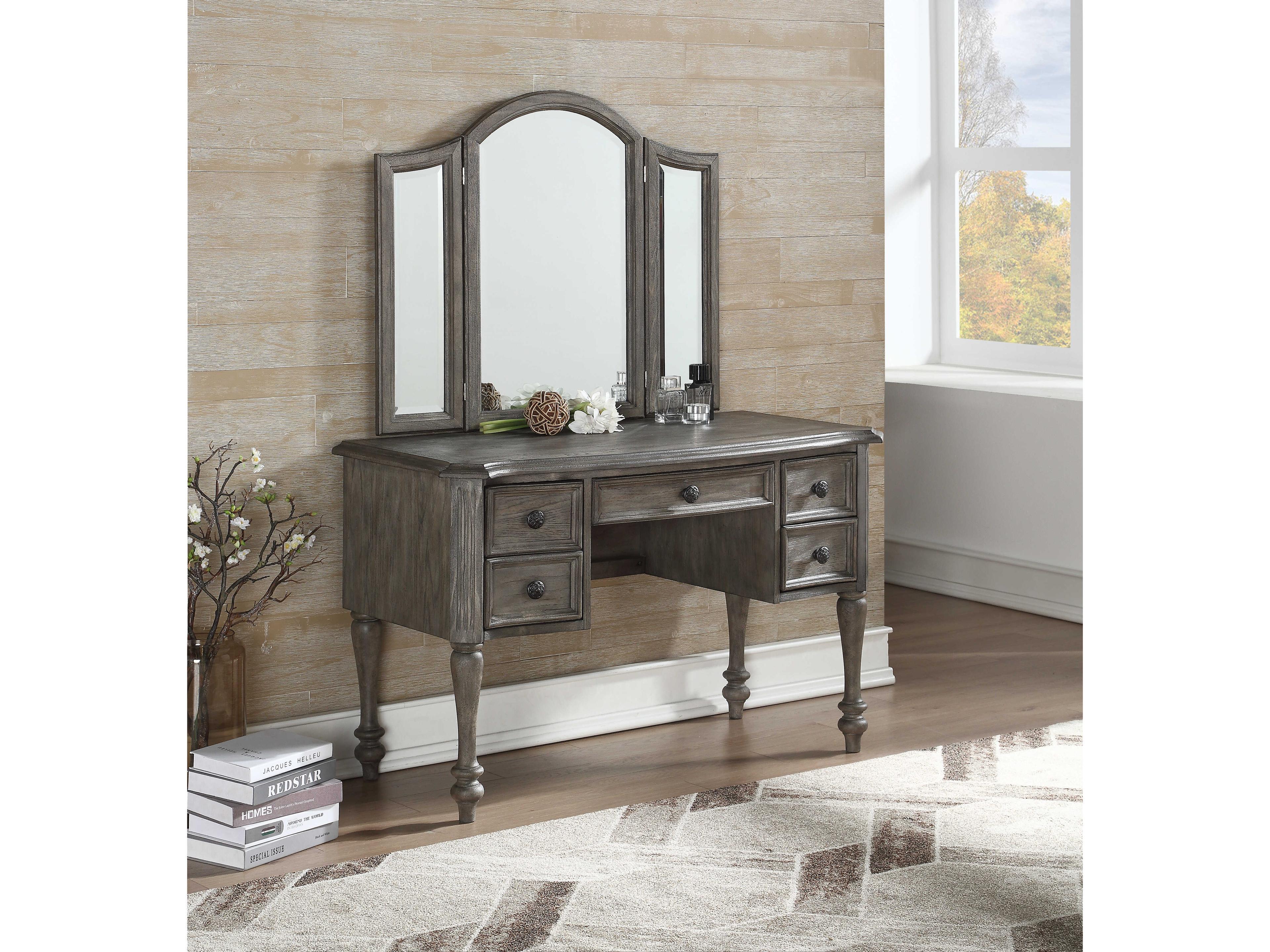 Avalon Furniture Grey Rubberwood Vanity Table