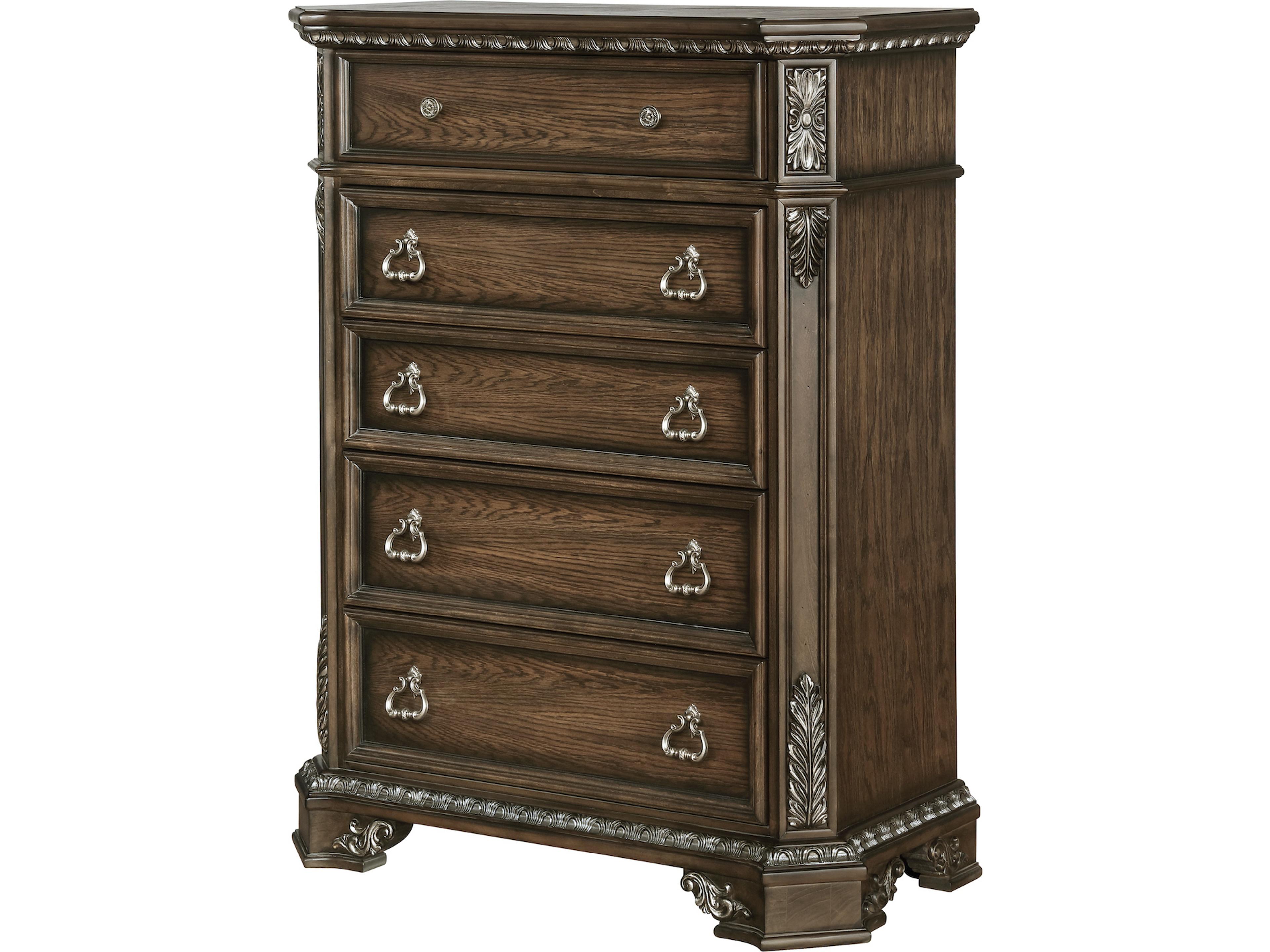 B01920 Collection 5-Drawer Chest in Medium Oak Finish