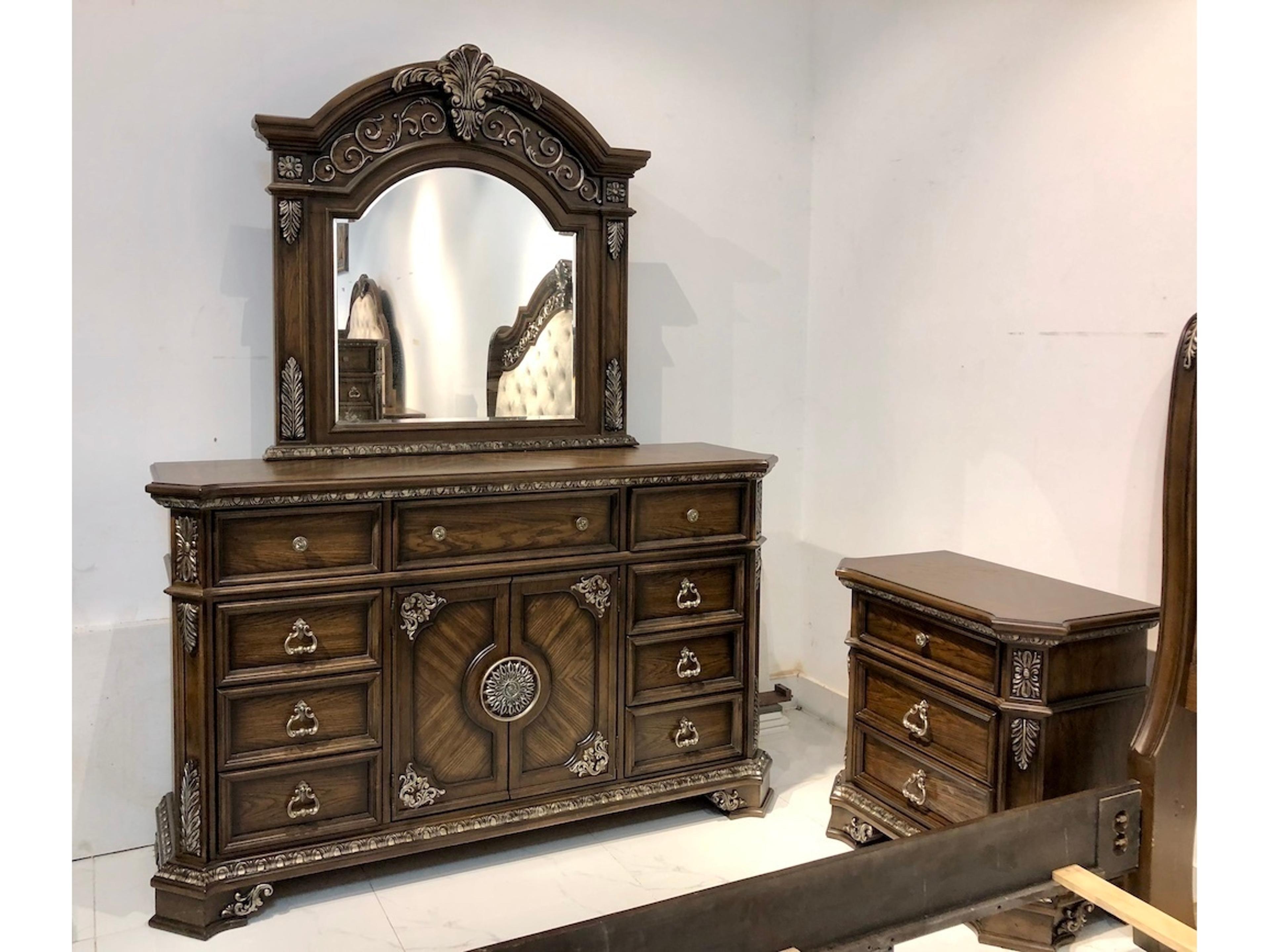 Avalon Furniture Brown Oak Wood Dresser