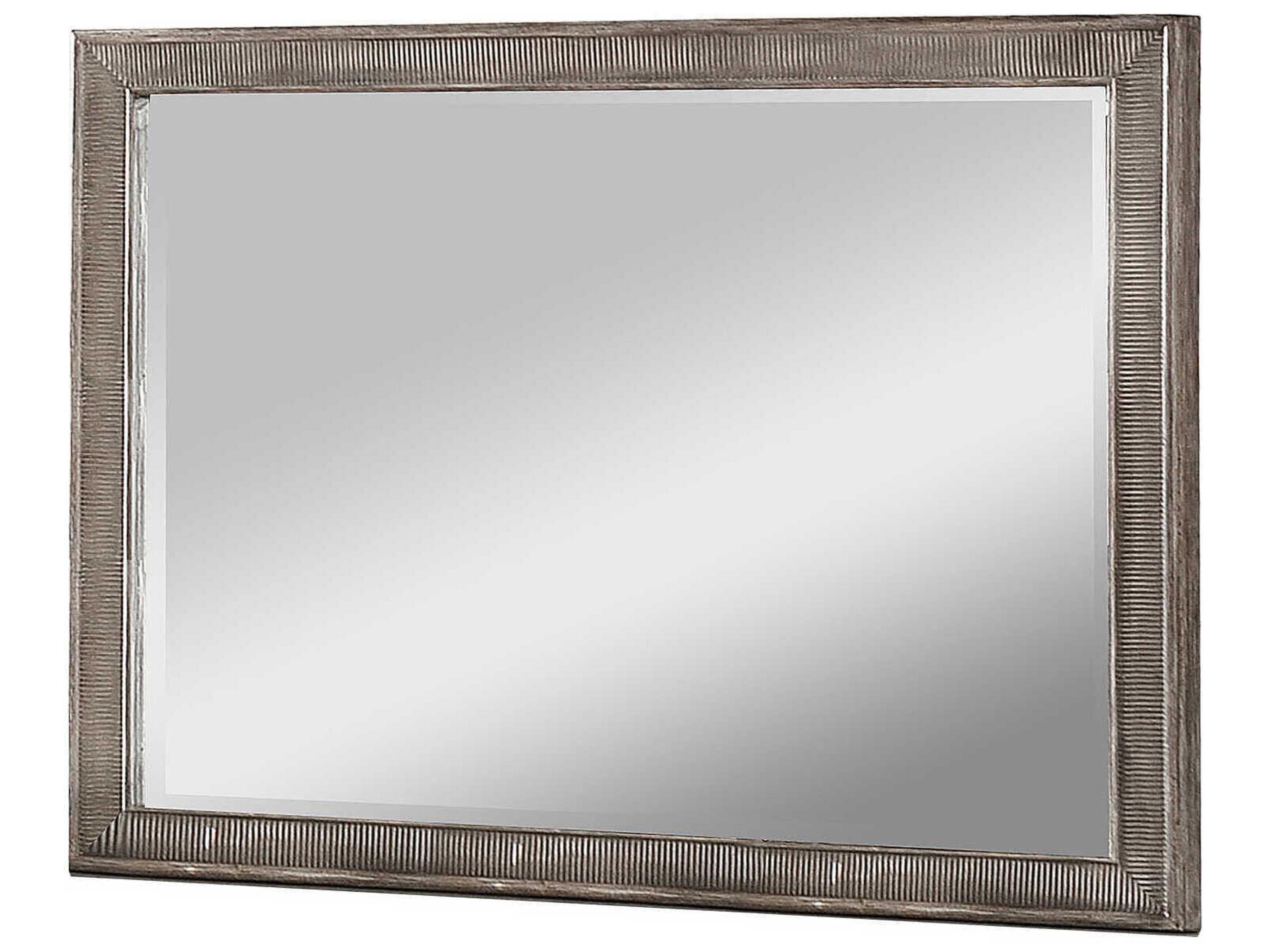 Brushed Gray Rectangular Dresser Mirror