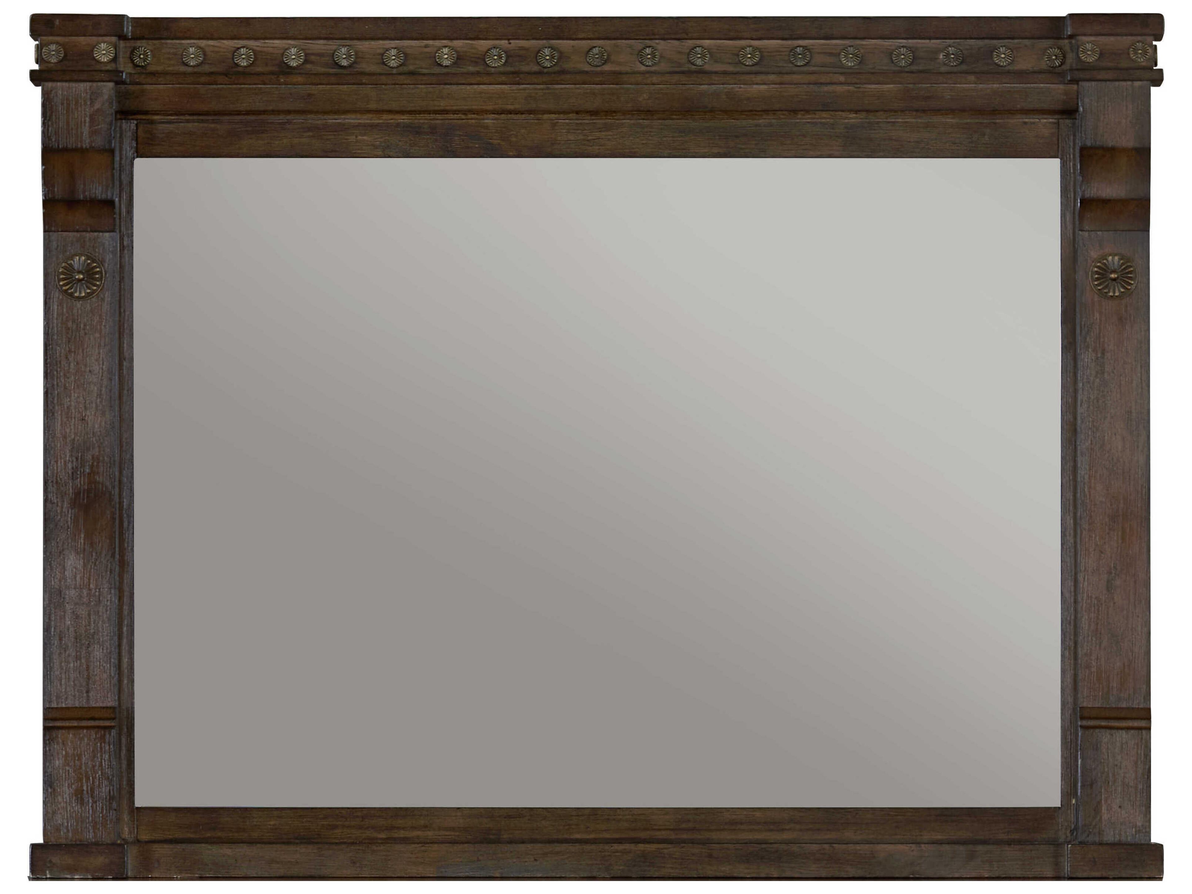 Warm Brown Oak Rectangular Dresser Mirror