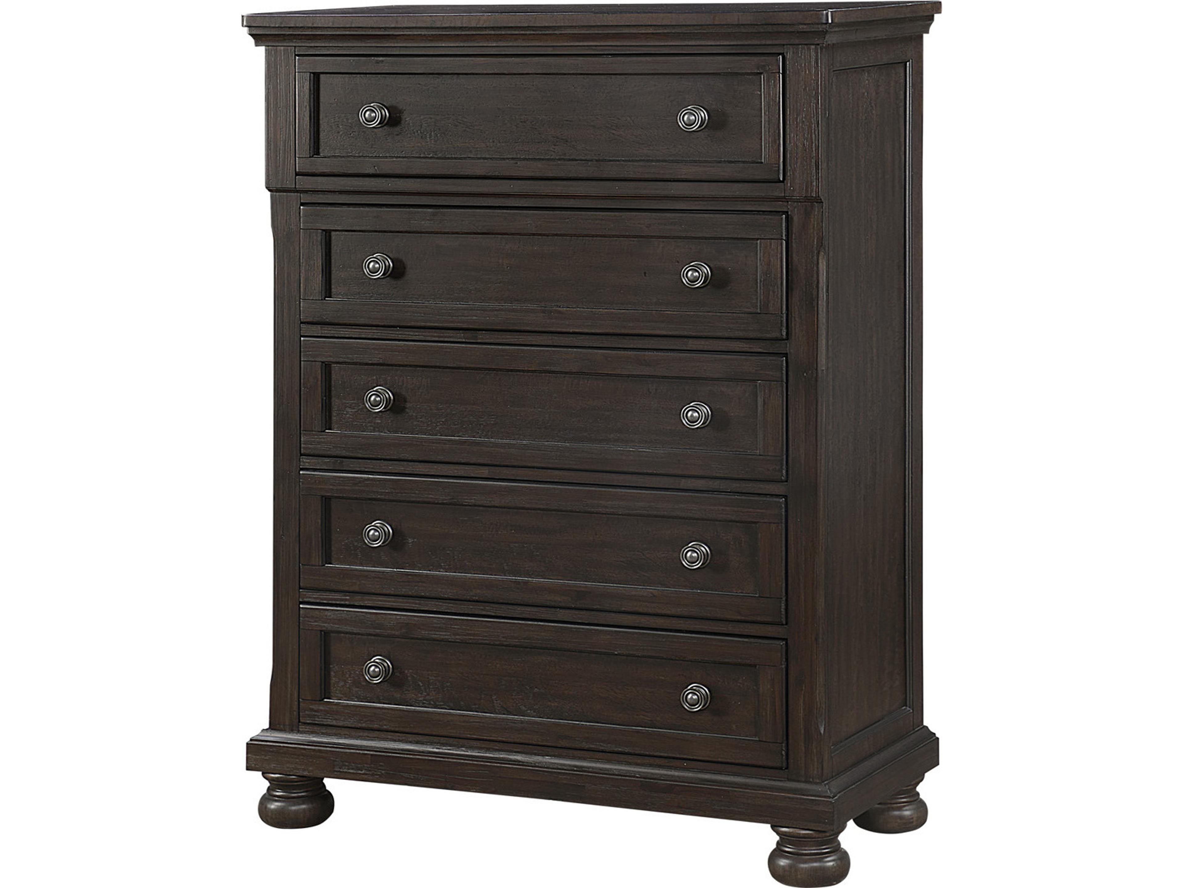 Laure 5-Drawer Chest in Brushed Brown Acacia