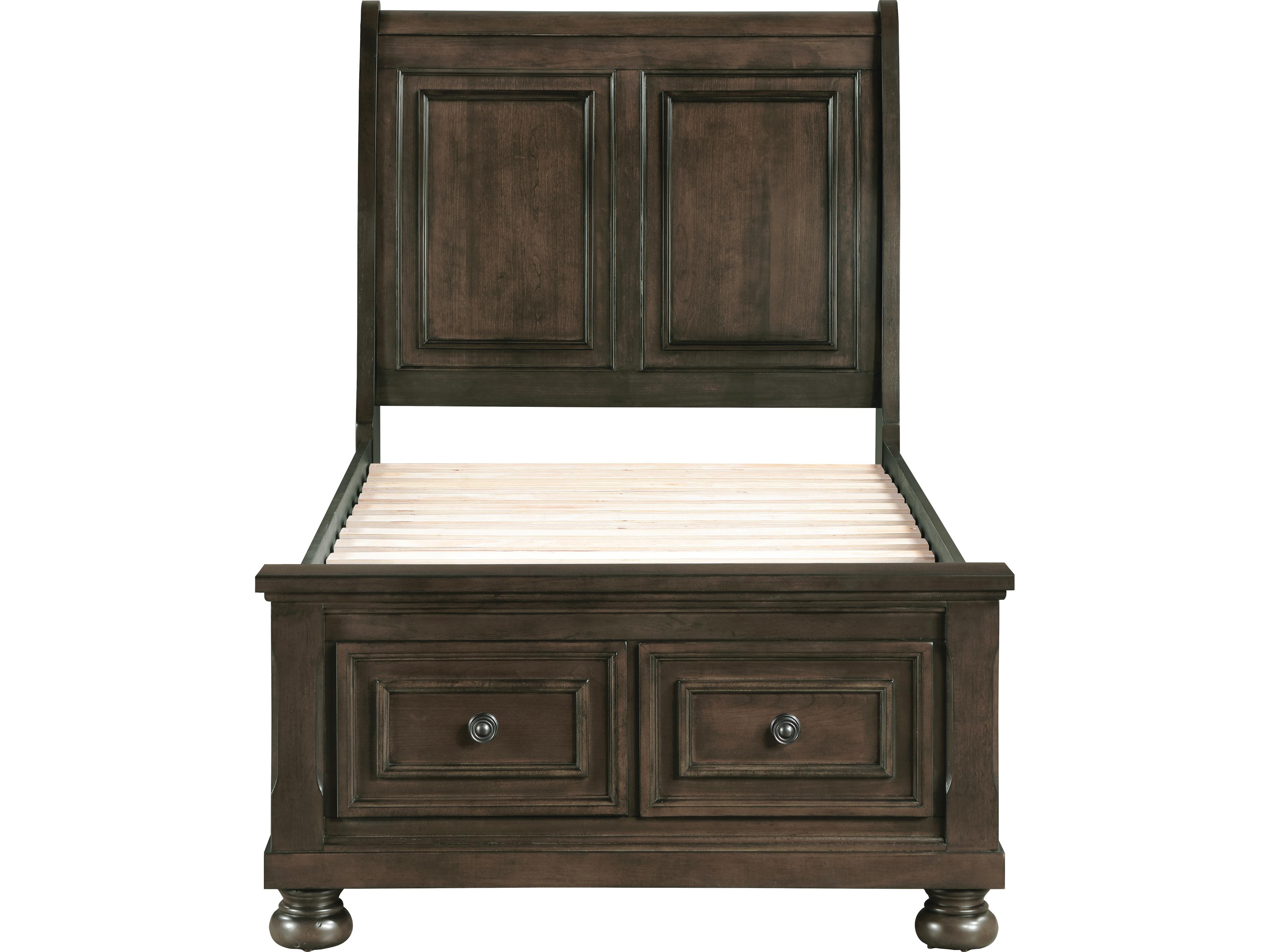 Avalon Furniture Acacia Brown Wood Twin Sleigh Bed