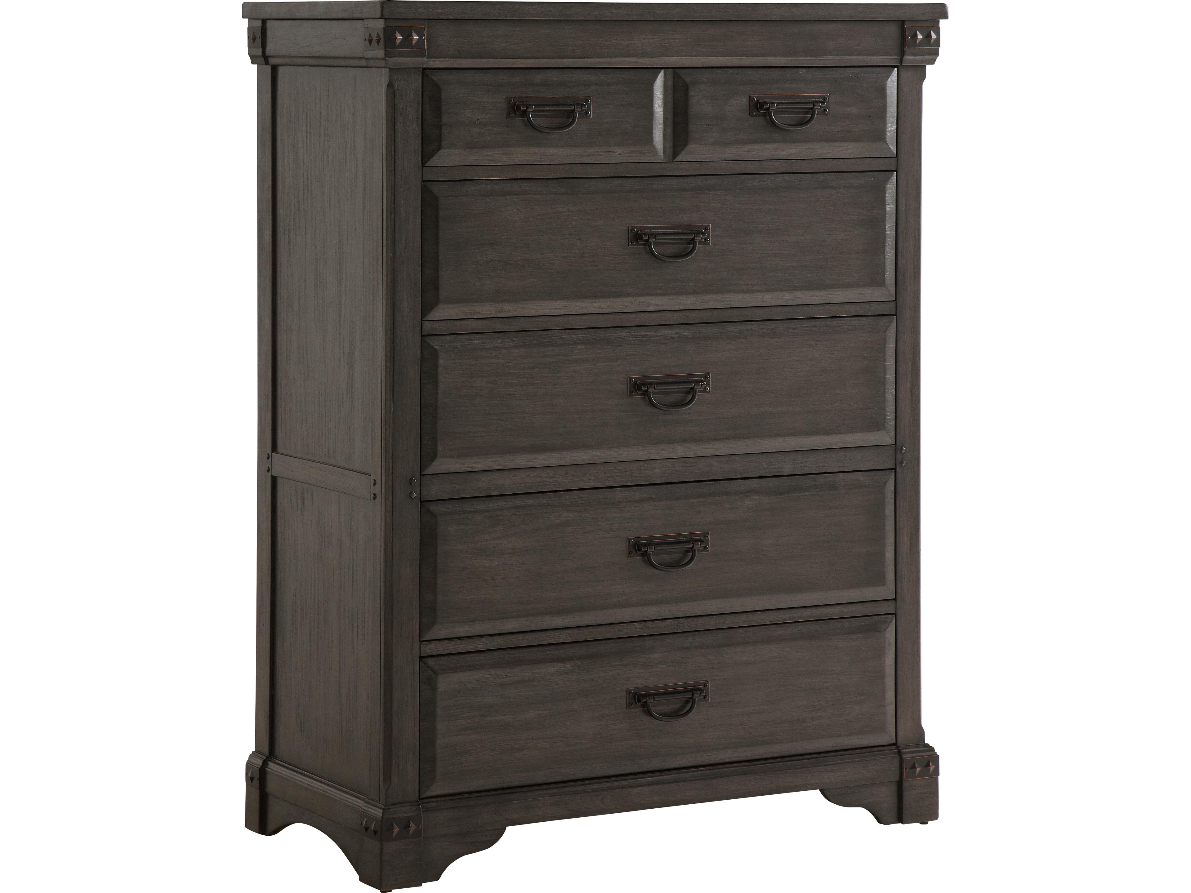 Gray Mahogany Wood Accent Chest