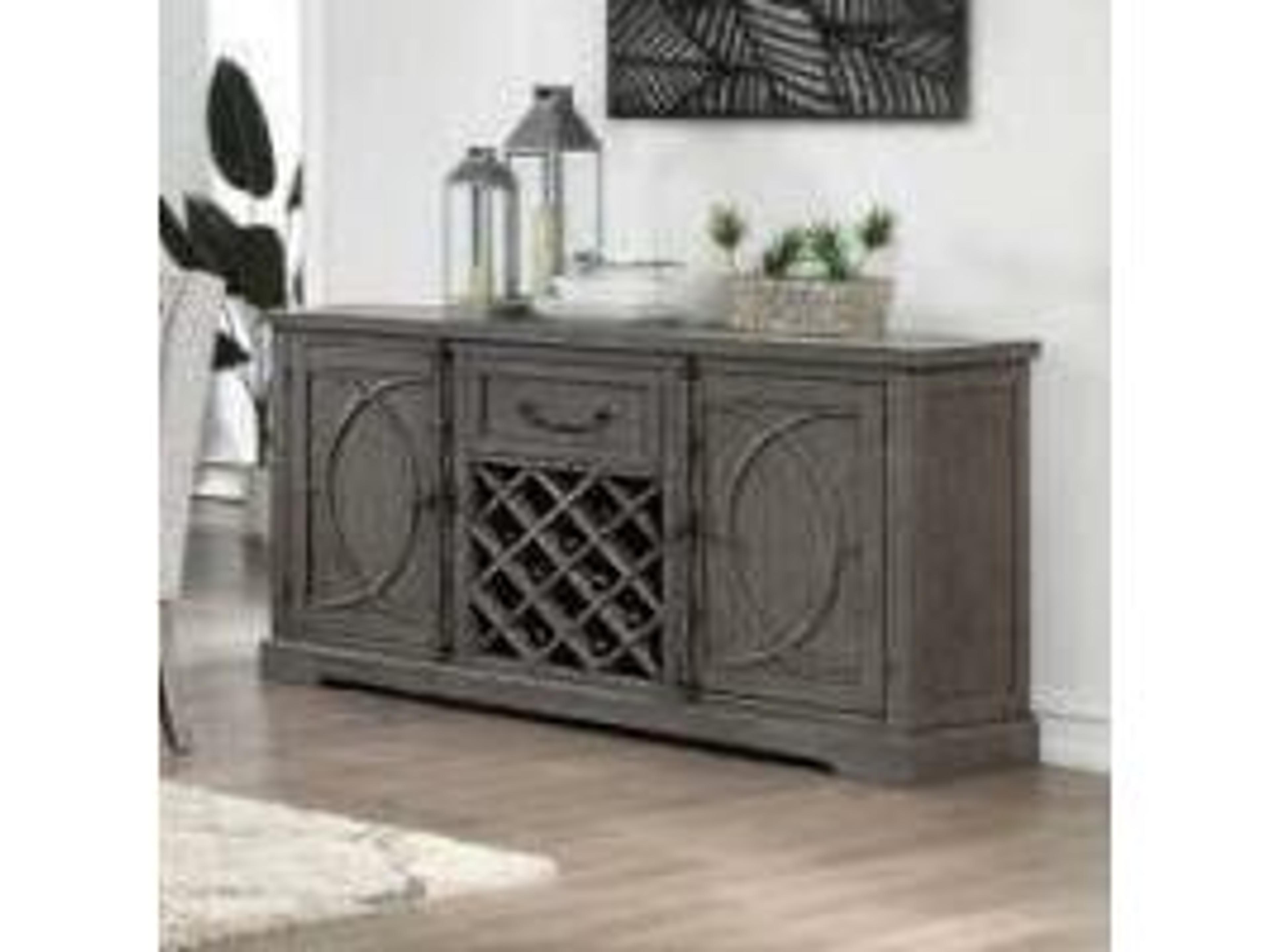 Avalon Furniture 72" Pine Wood Gray Sideboard