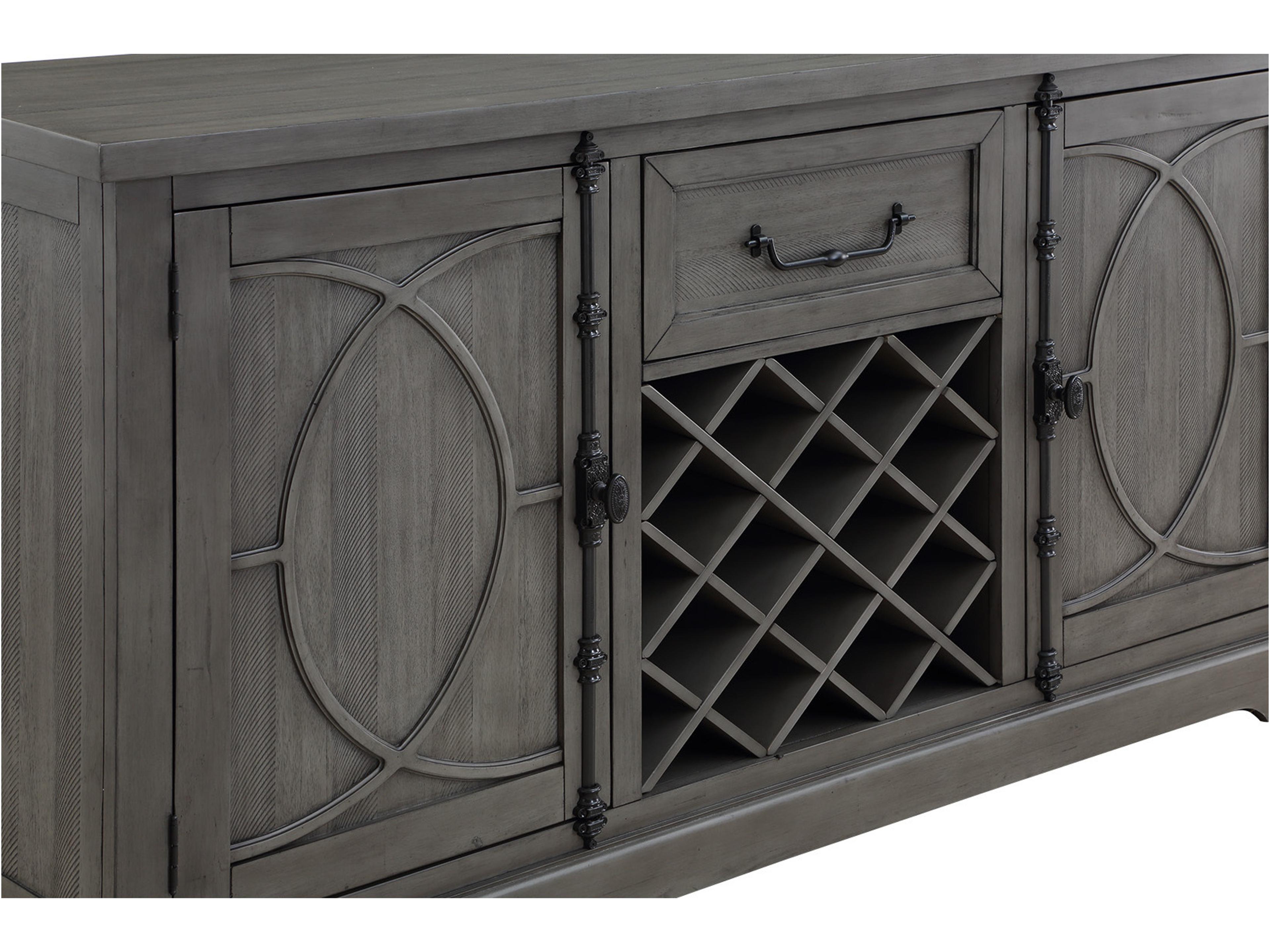 Avalon Furniture 72" Pine Wood Gray Sideboard