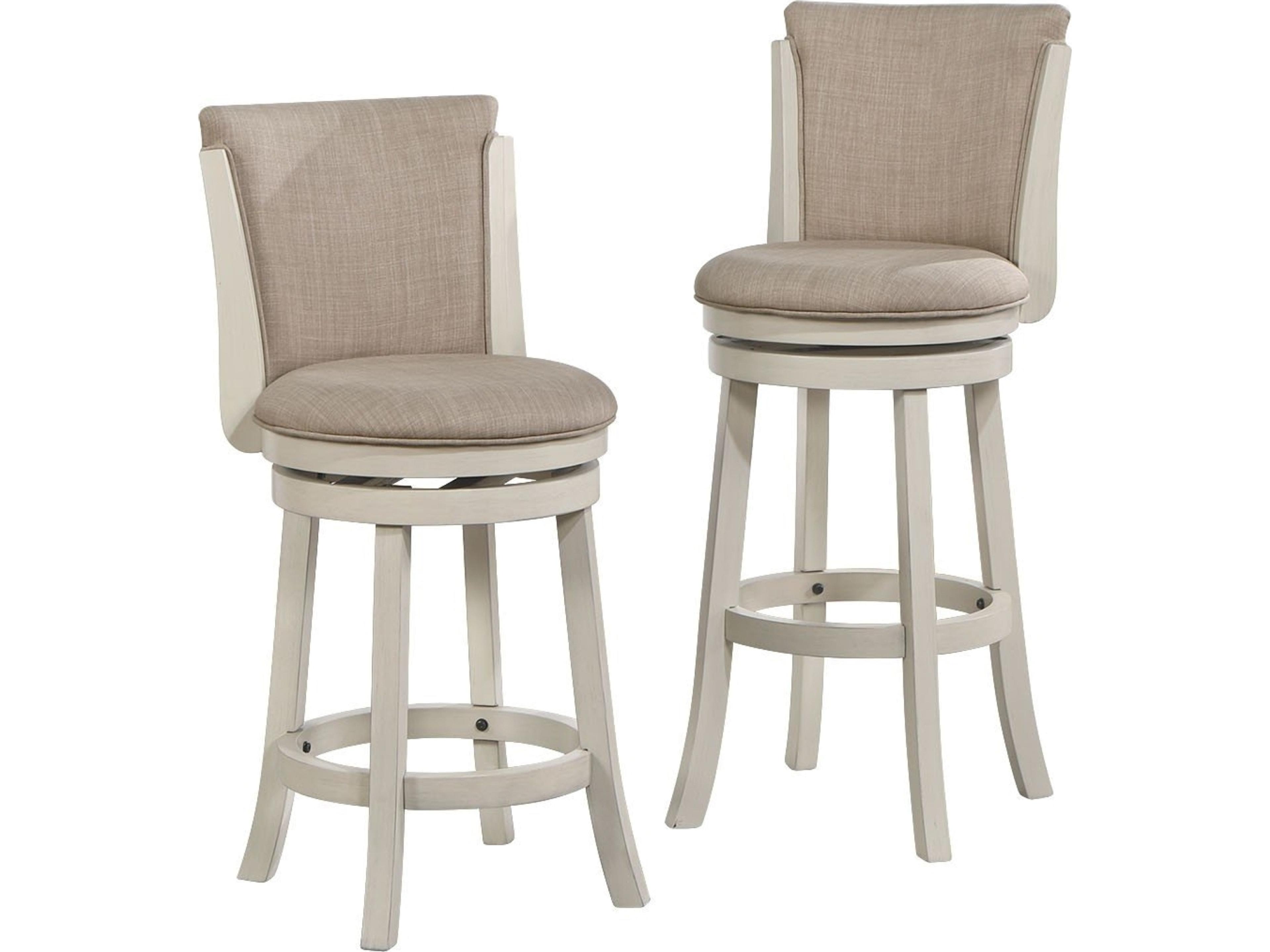 Avalon Furniture White Upholstered Swivel Mango Wood Counter Stool