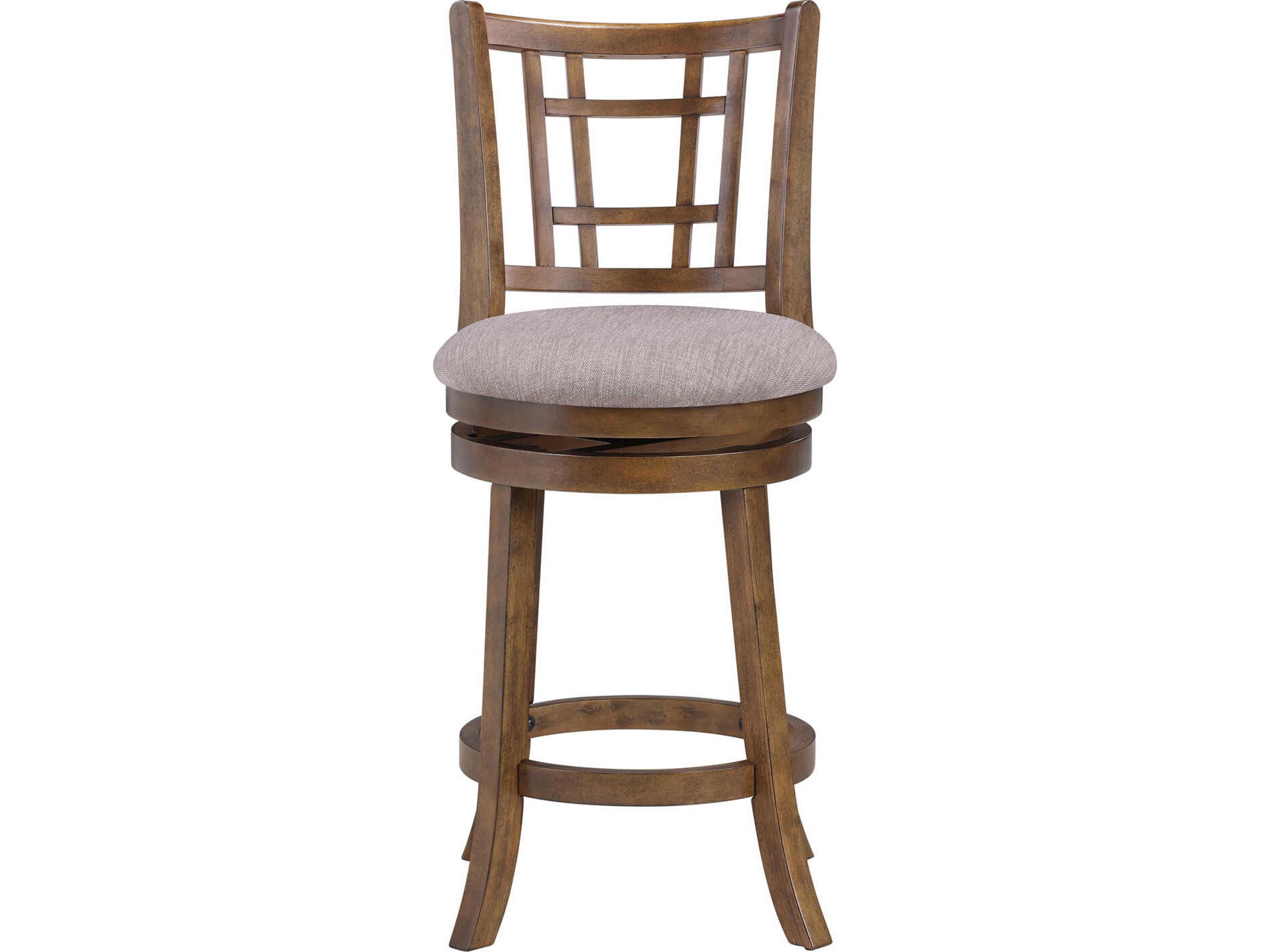Avalon Furniture Burnt Brown Upholstered Swivel Mango Wood Bar Stool